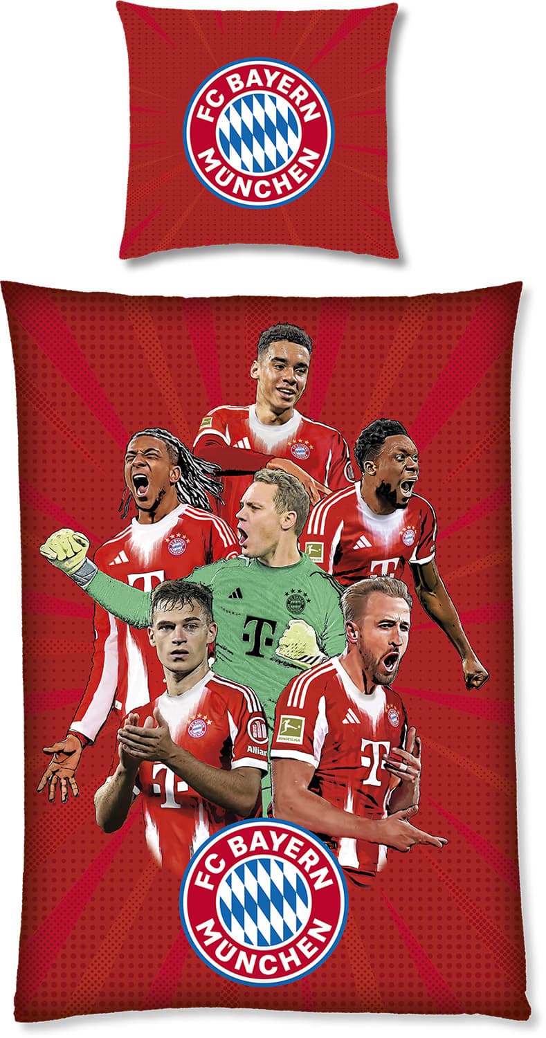 FC BAYERN MÜNCHEN Bettwäsche Player 80x80cm, 135x200cm