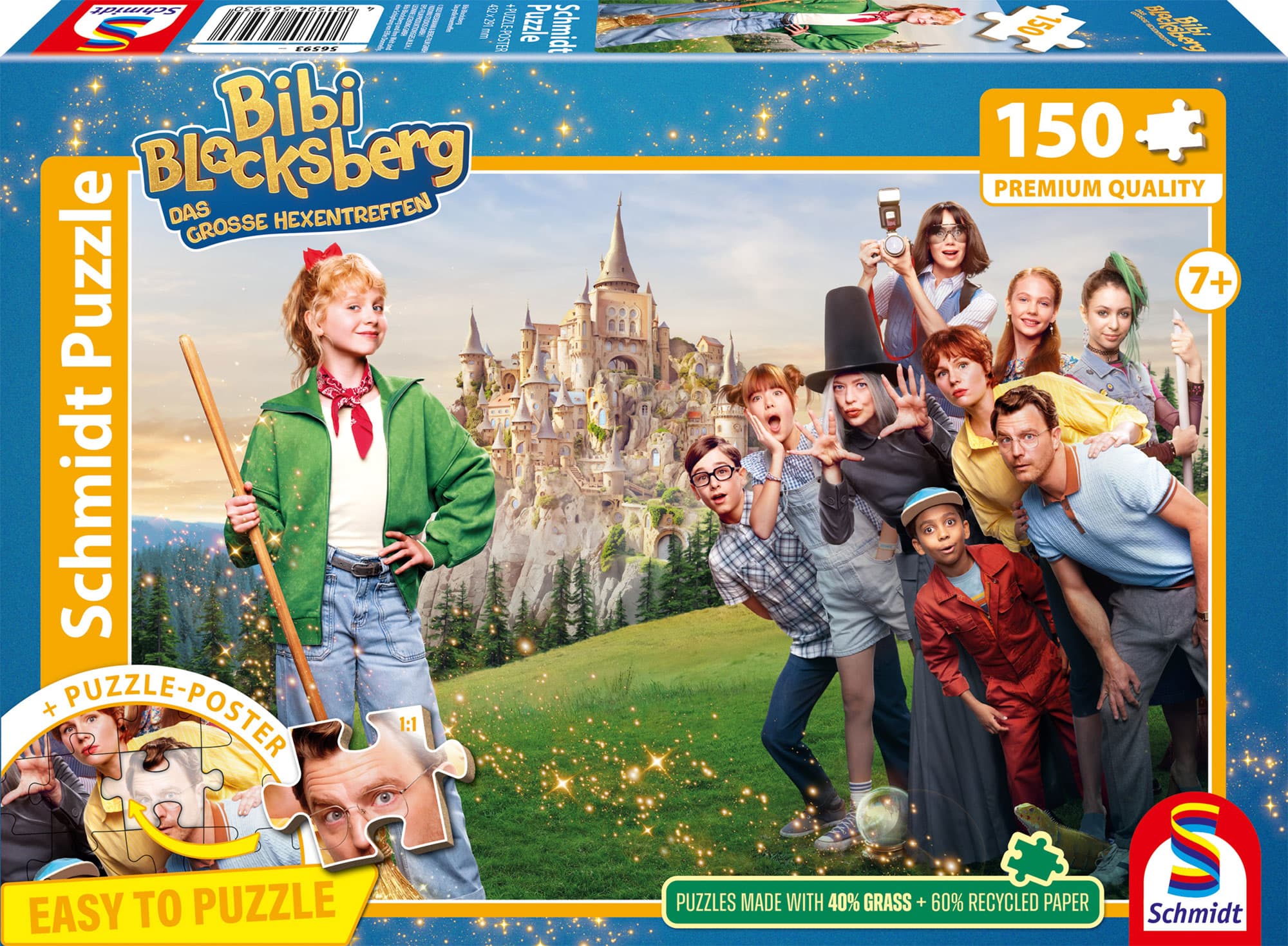 Schmidt Spiele - Bibi Blocksberg: Das große Hexentreffen, 150 Teile, Eco-Friendly, Gras Kinderpuzzle