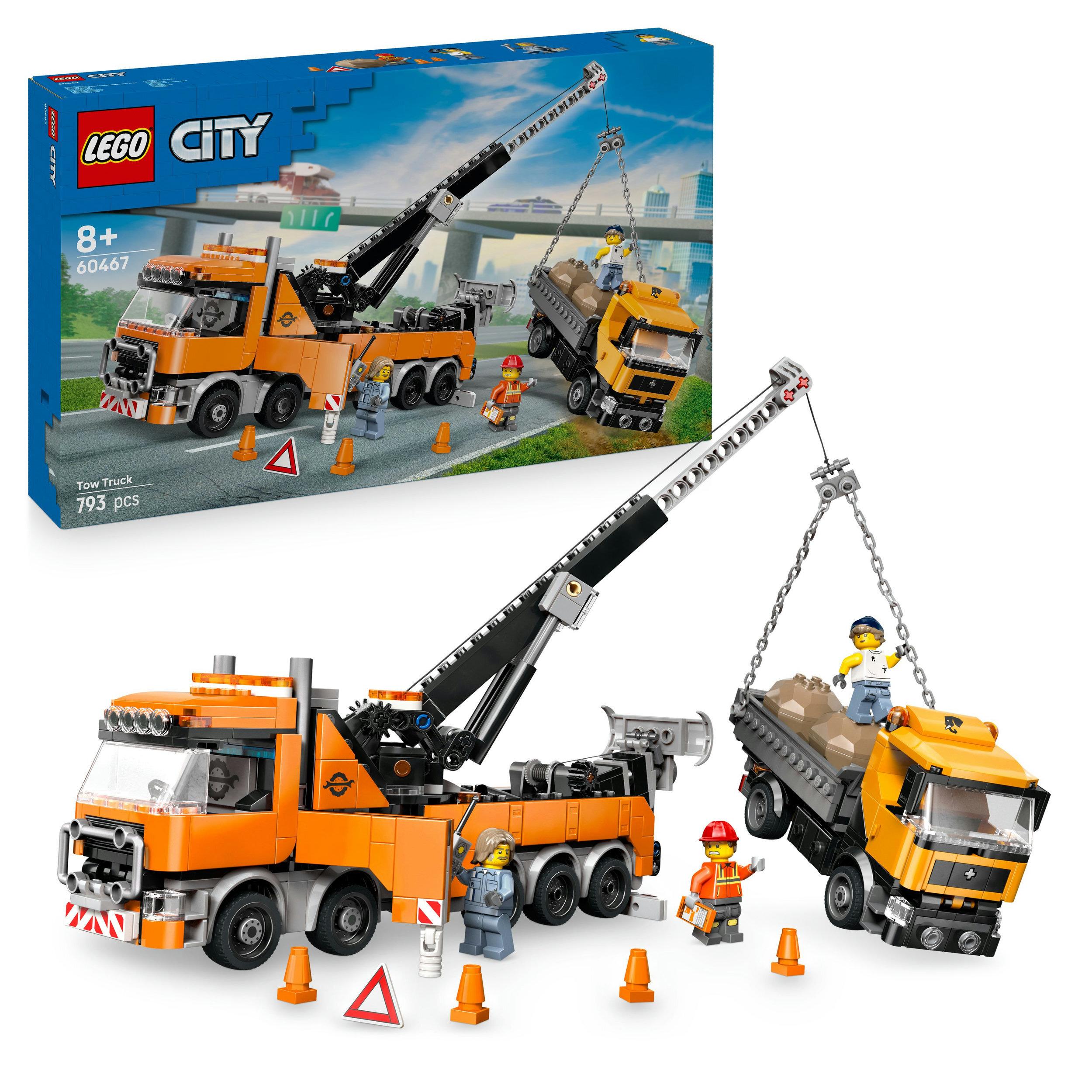 Produktbild LEGO City Schwerlast-Abschleppwagen mit Kran, Set für Rollenspiele 60467 8 von 9