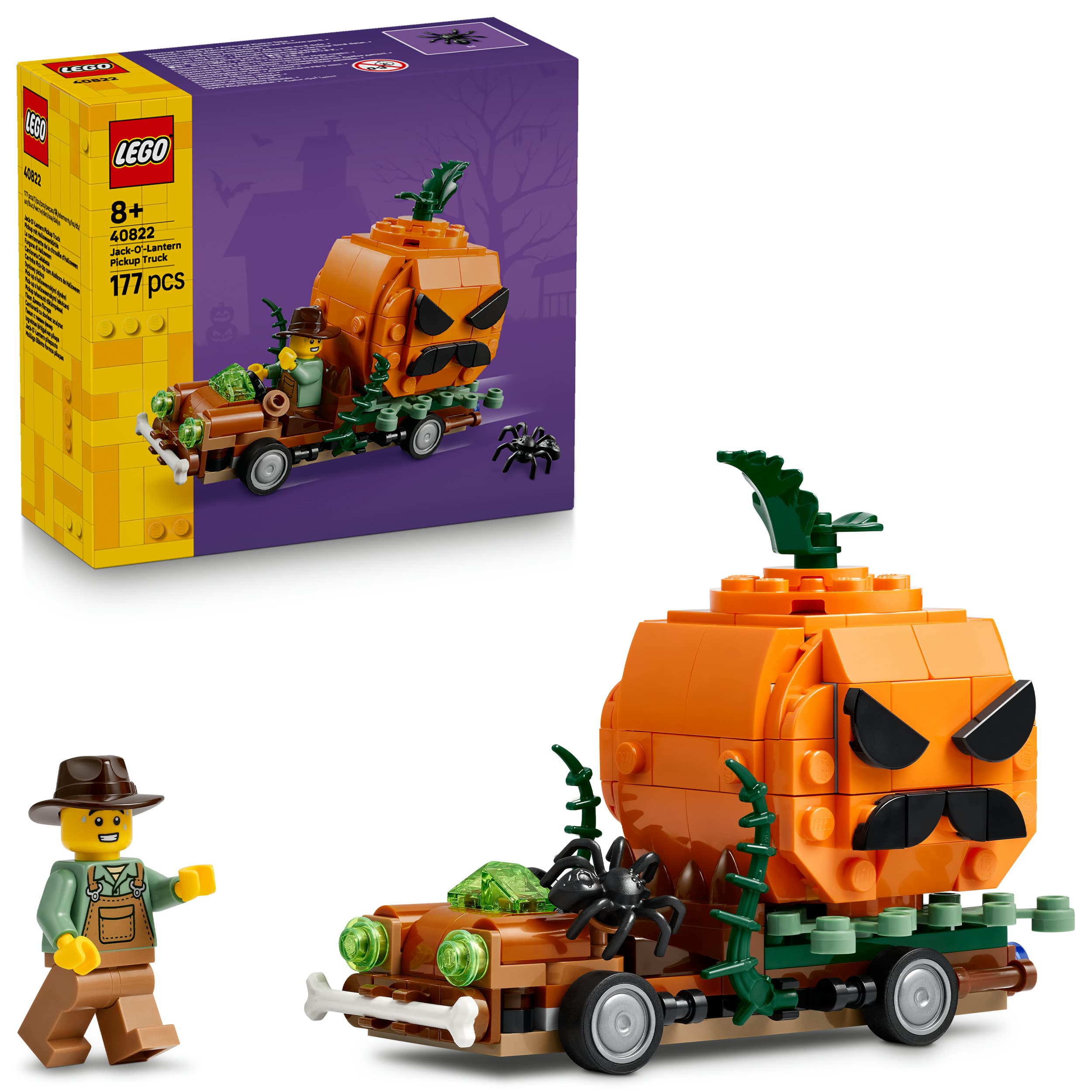 LEGO Pickup mit Halloweenkürbis Modellbau - Deko zum Tag der Toten 40822