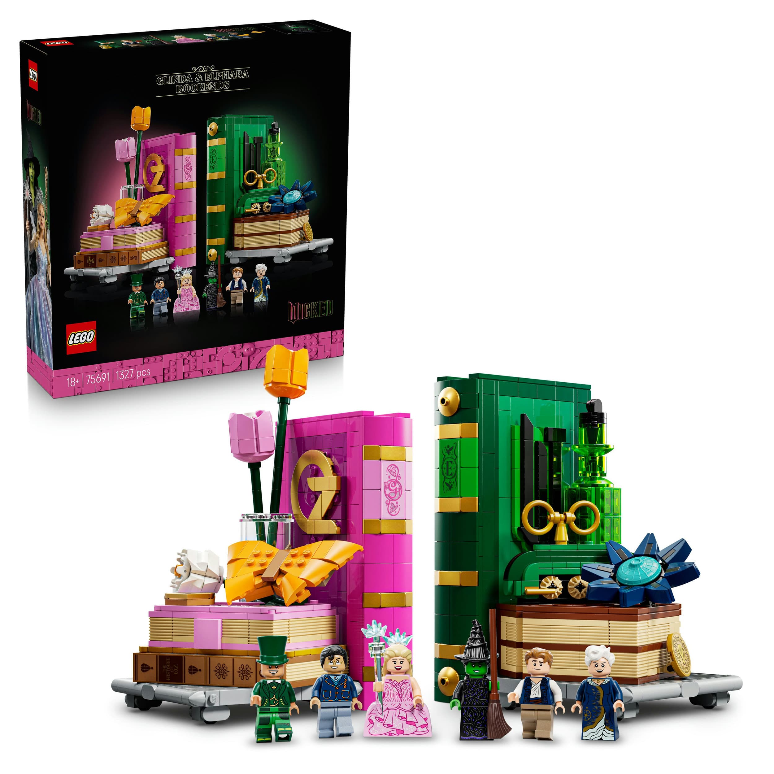 Produktbild LEGO Wicked 75691 Glinda und Elphaba Bücherstützen, Spielzeug zum Bauen 8 von 10