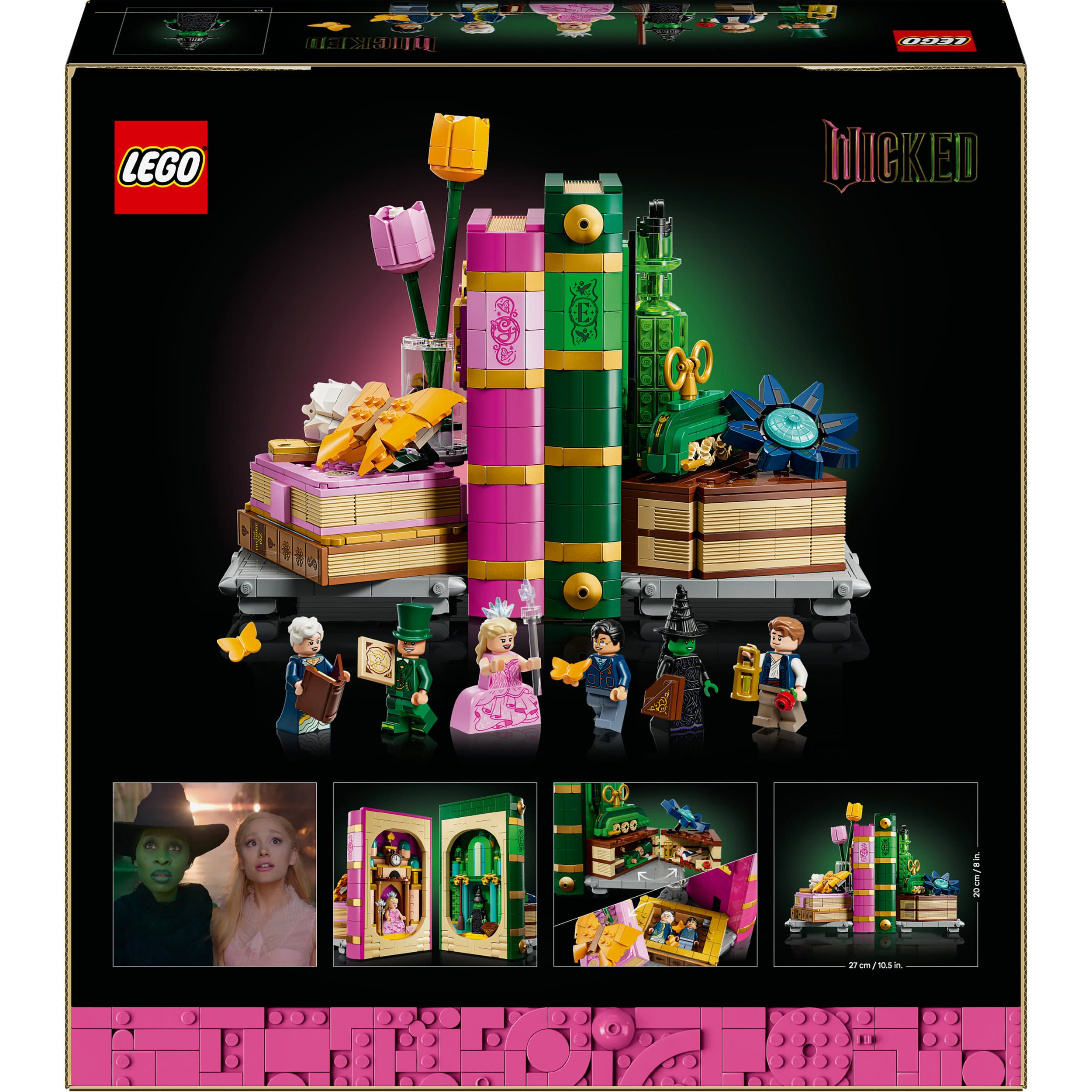 Produktbild LEGO Wicked 75691 Glinda und Elphaba Bücherstützen, Spielzeug zum Bauen 7 von 10