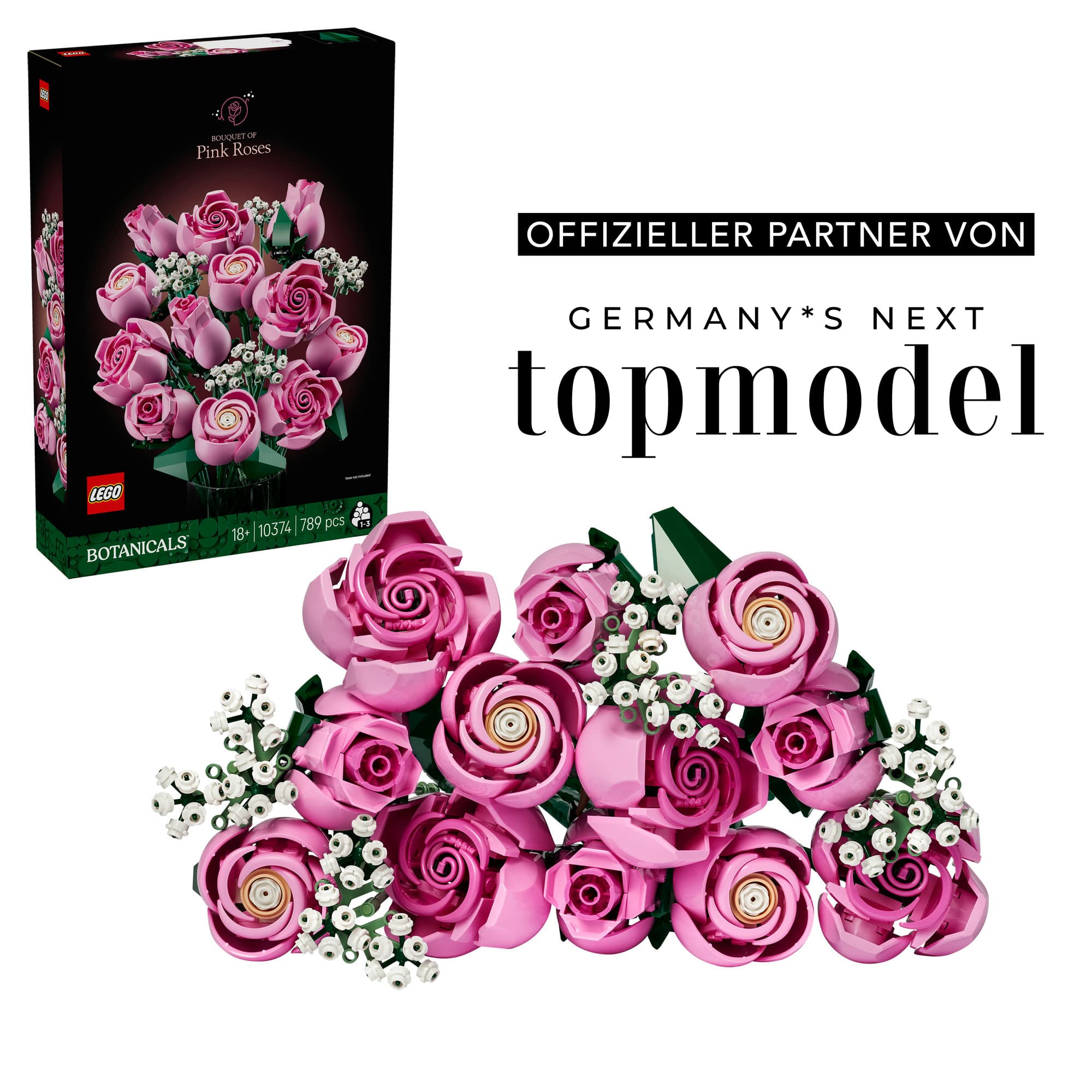 LEGO Botanicals 10374 Rosa Rosenstrauß, Modellbau für Erwachsene