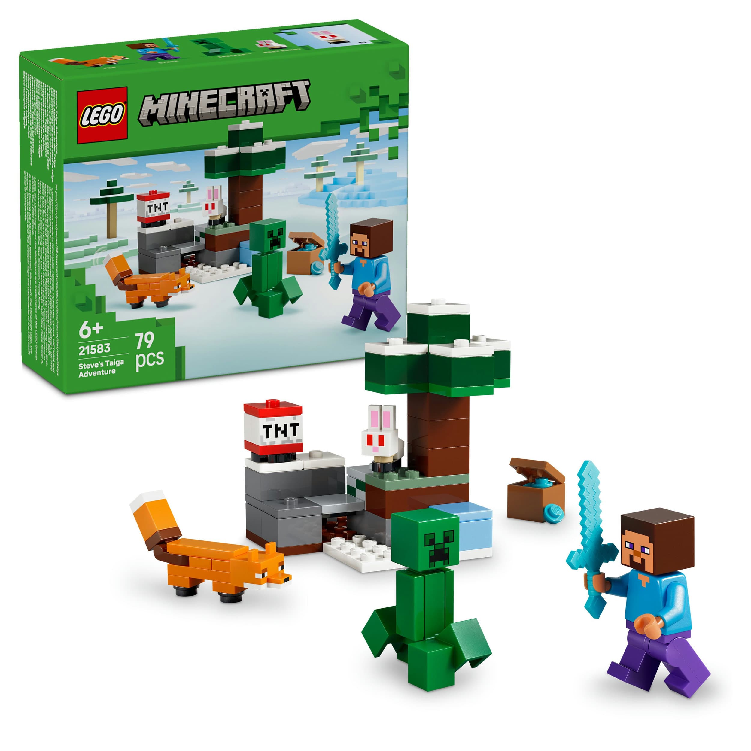 LEGO Minecraft 21583 Steves Abenteuer in der Taiga, Gamer Spielzeug