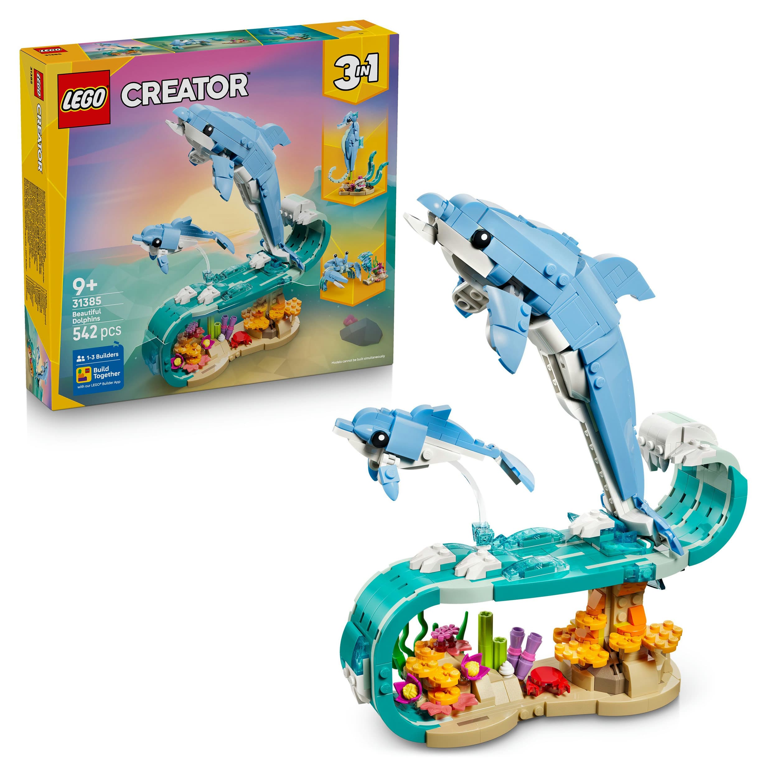 LEGO Creator 3-in-1-Set 31385 Meerestiere: Wunderschöne Delfine, Spiel