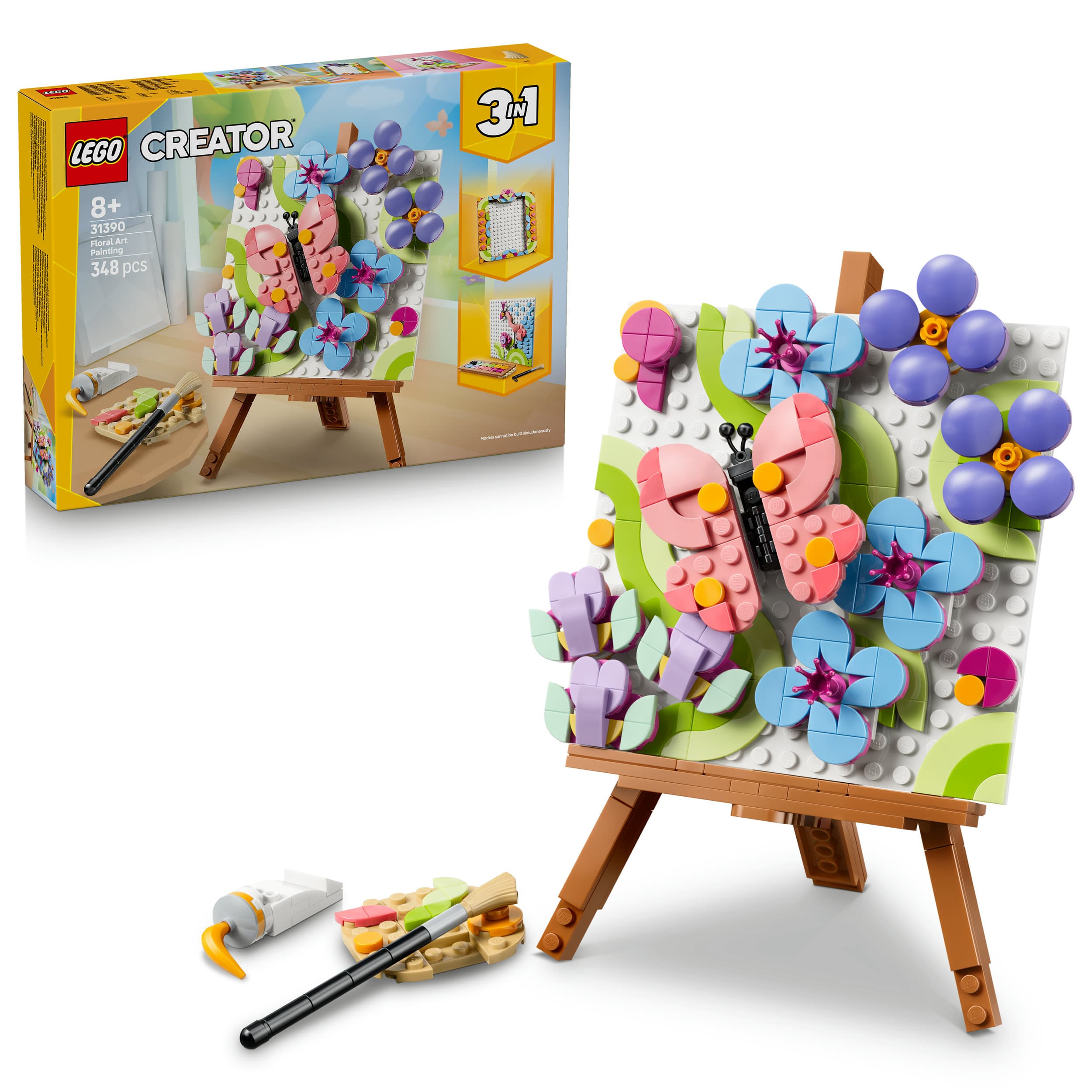 LEGO Creator 3-in-1-Set 31390 Deko-Blumengemälde, Spielzeug ab 8 Jahren