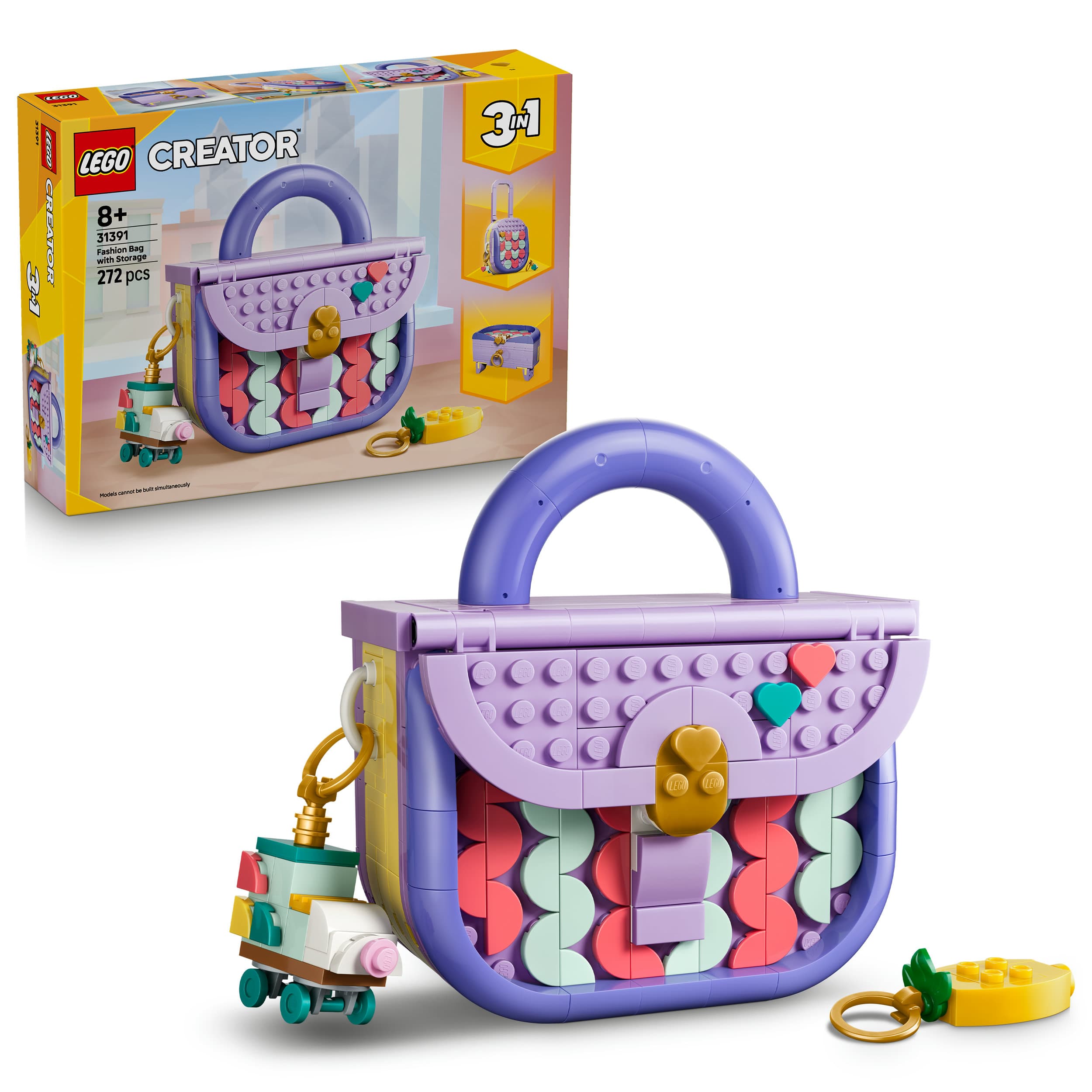 LEGO Creator 3-in-1-Set 31391 Modische Tasche mit Staufach, Spielzeug