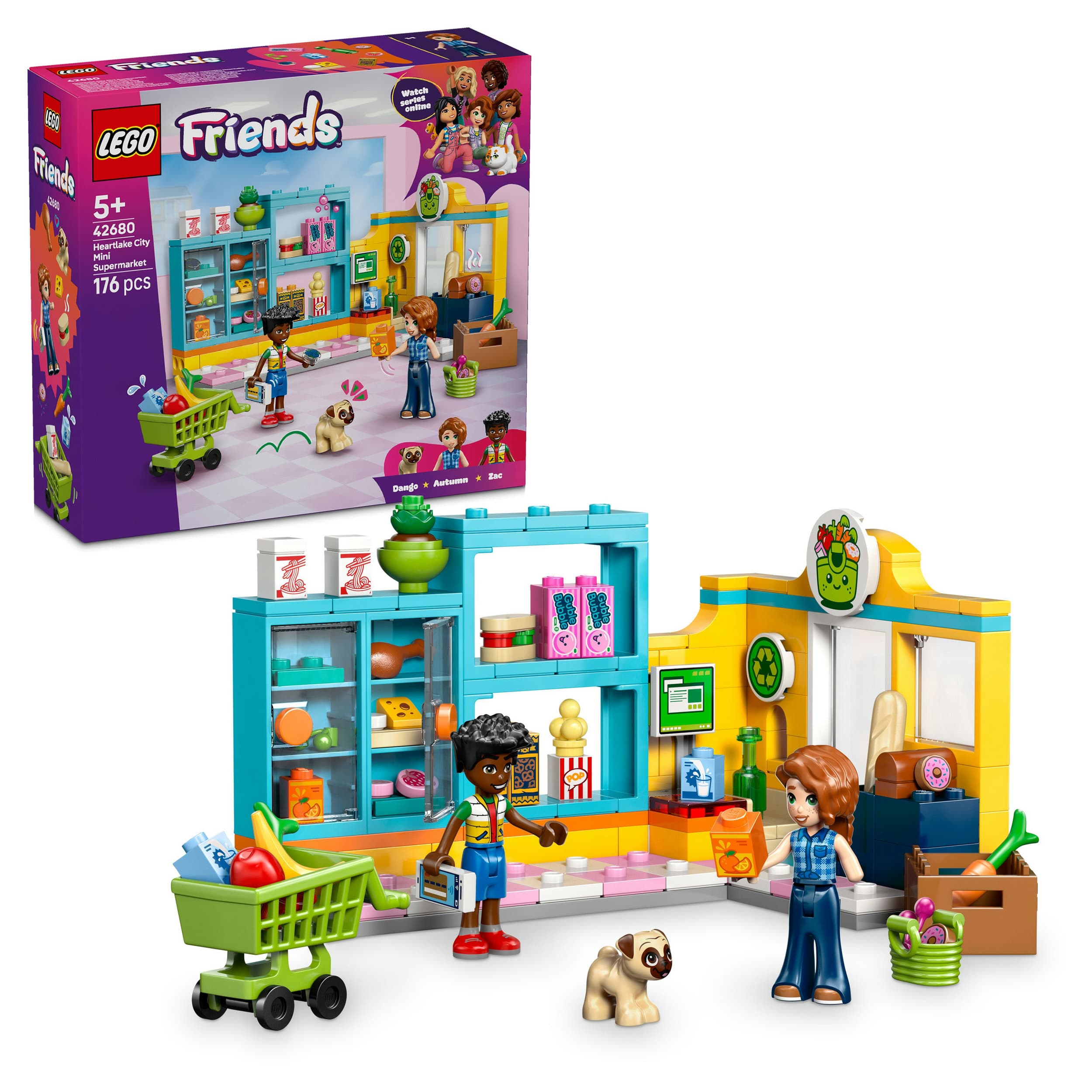 LEGO Friends 42680 Heartlake City Mini-Markt, Spielzeug mit Mini Puppen