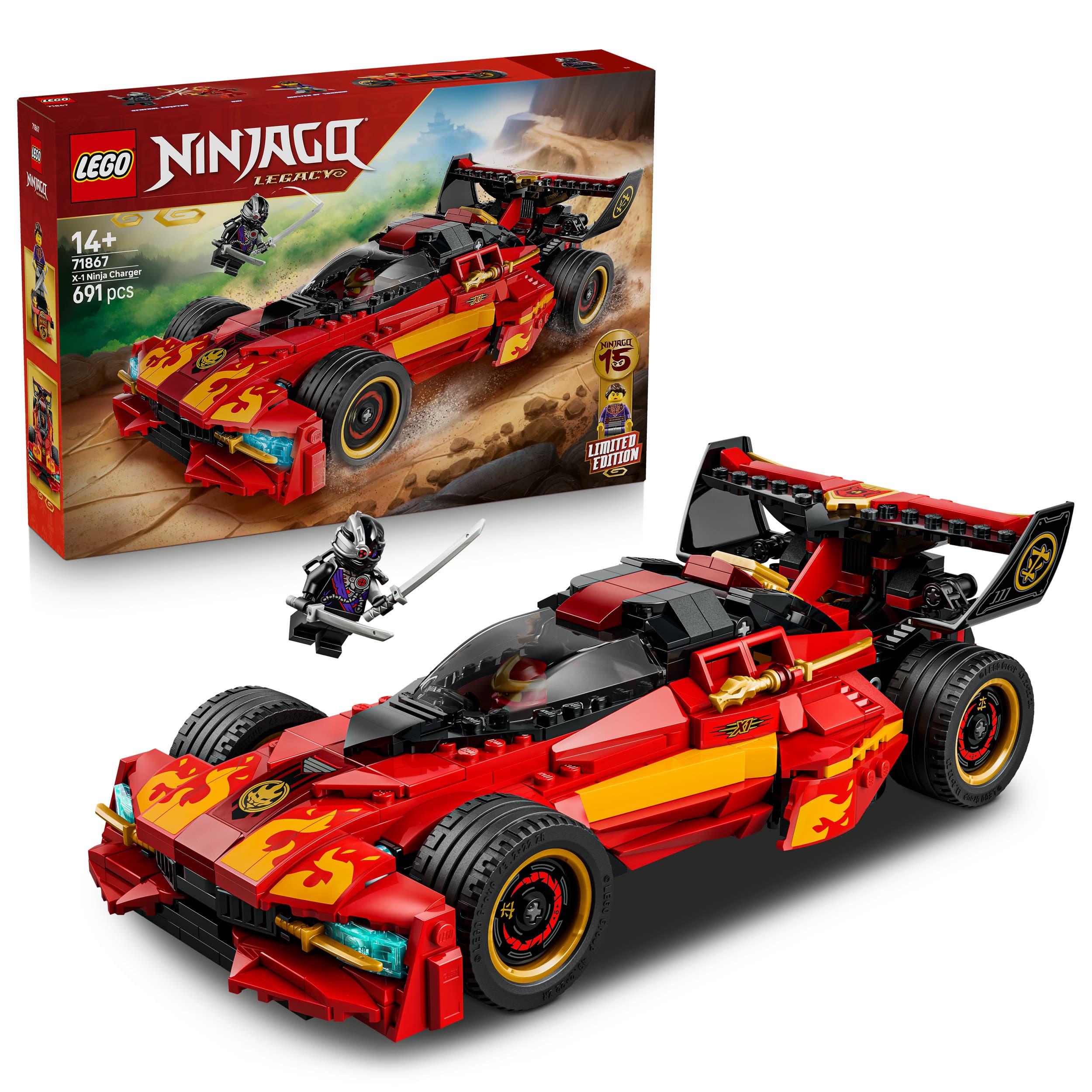 LEGO NINJAGO 71867 15-jähriges Jubiläum: X-1 Ninja Supercar, DIY Set