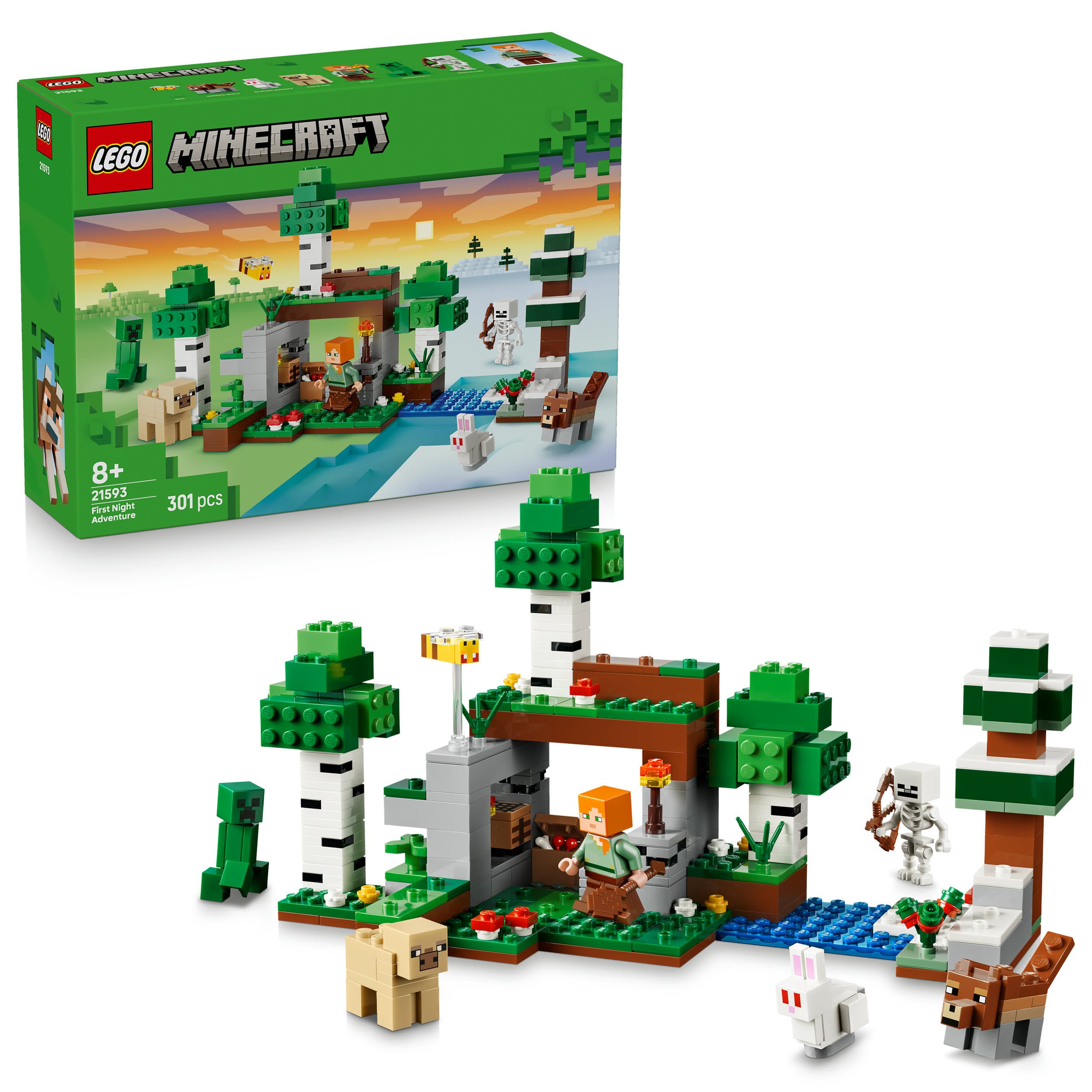 LEGO Minecraft 21593 Erstes Abenteuer in der Nacht, Spielzeug ab 8