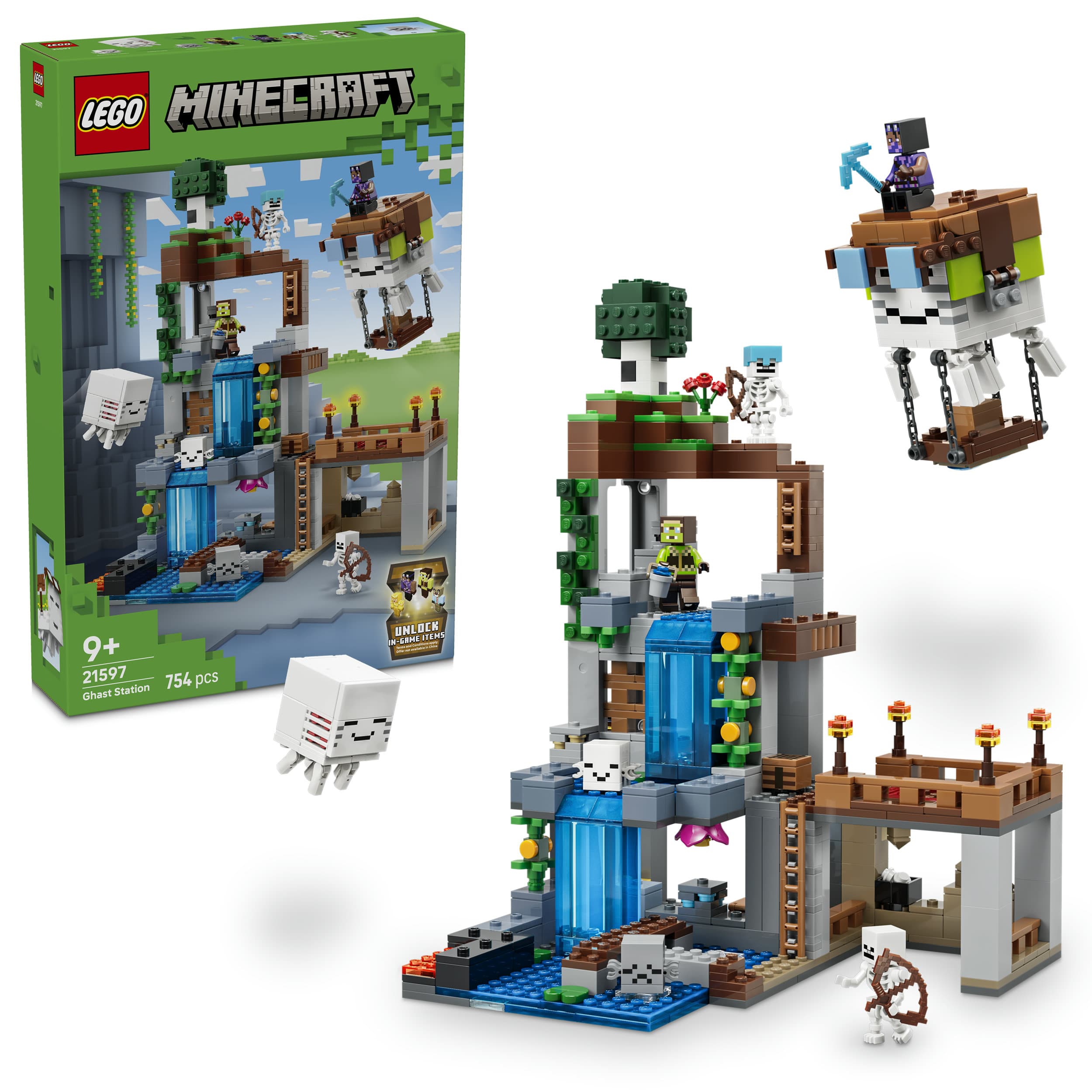 LEGO Minecraft 21597 Ghast-Station, Spielzeug für Gamer, Spielset ab 9
