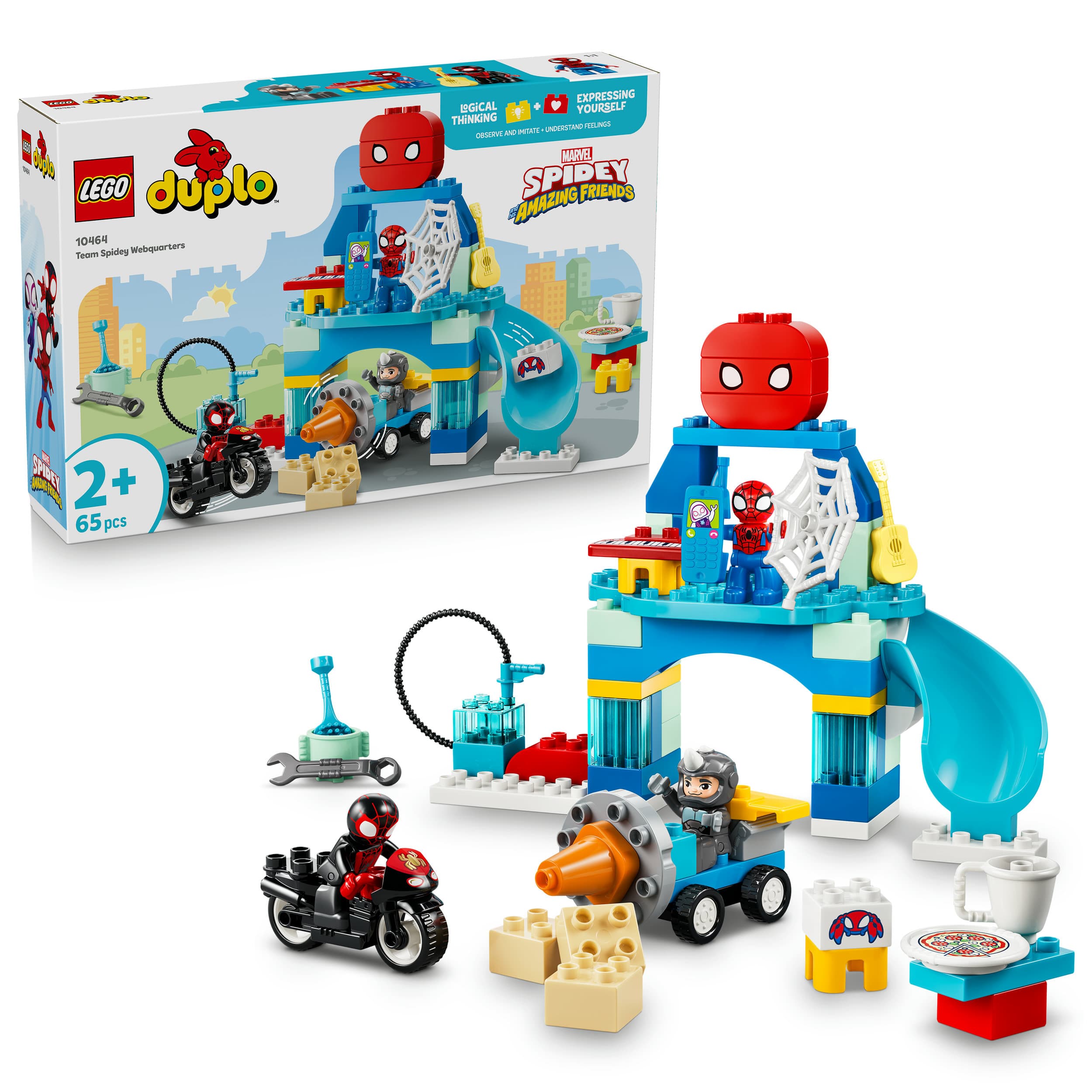 LEGO DUPLO | Marvel 10464 Team Spideys Hauptquartier, Bauspielzeug für Superhelden-Rollenspiele