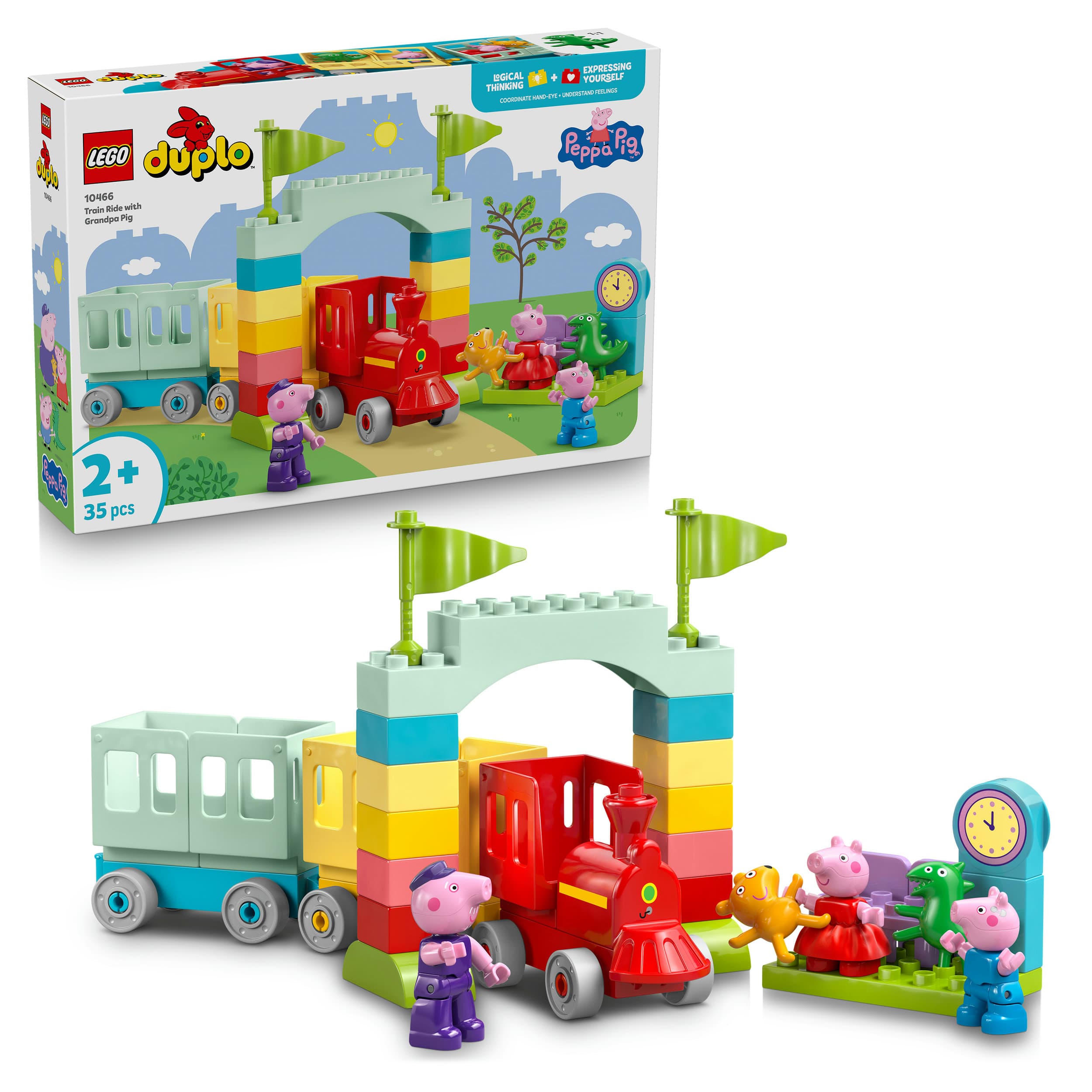 LEGO DUPLO Peppa Wutz 10466 Zugfahrt mit Opa, Spielzeug mit Figuren