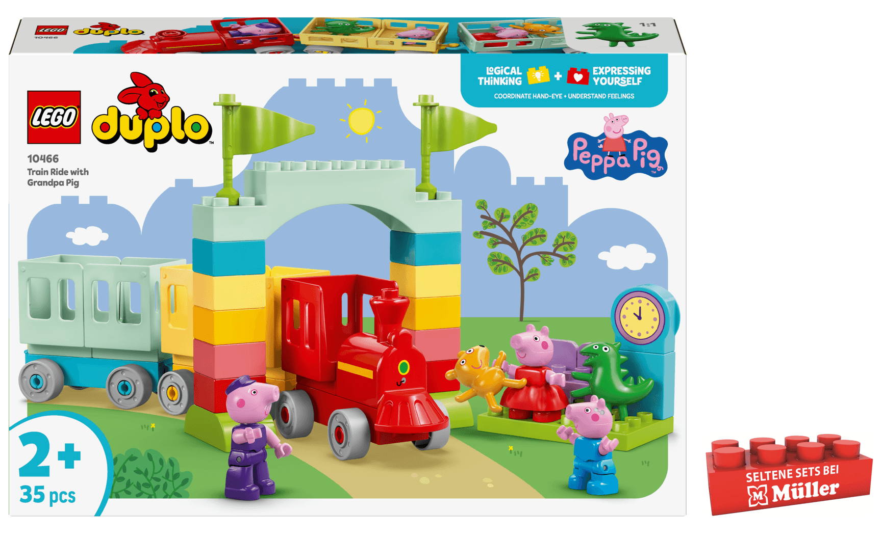 LEGO DUPLO Peppa Wutz 10466 Zugfahrt mit Opa, Spielzeug mit Figuren