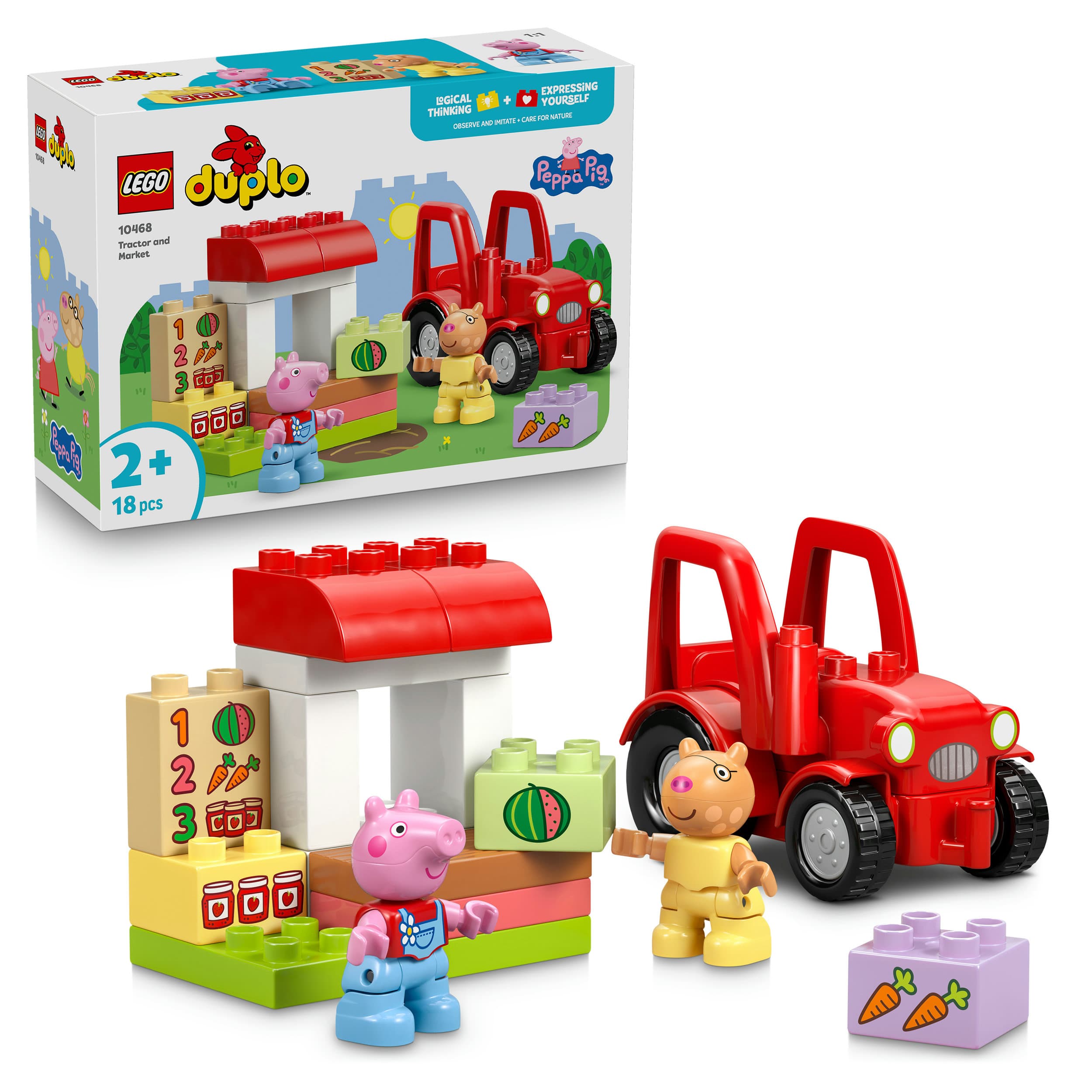 LEGO DUPLO 10468 Peppa Wutz Traktor und Marktstand, Traktor Spielzeug