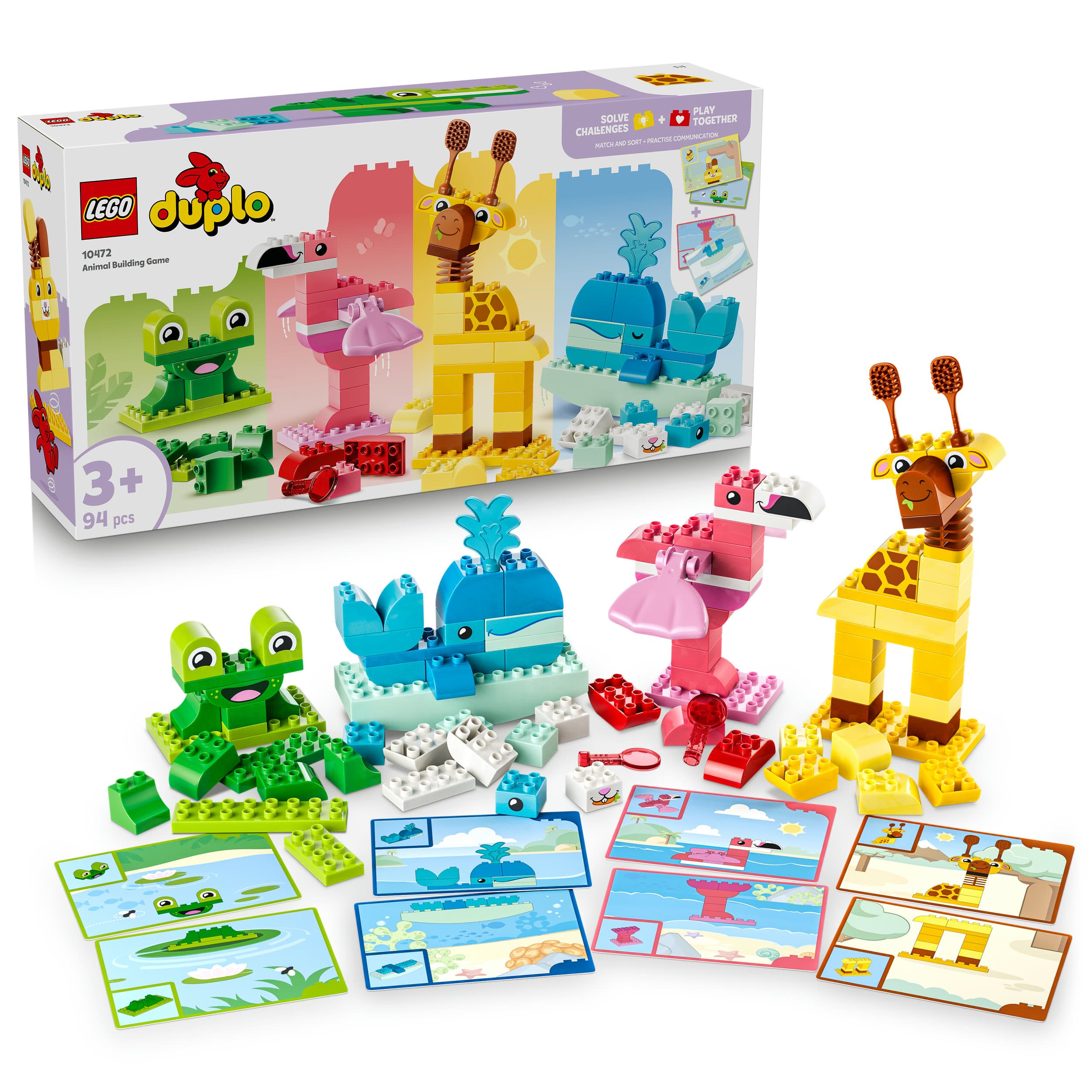 LEGO DUPLO 10472 Wir Bauen Tiere, Lernspielzeug zur Verbesserung der Fingerfertigkeit