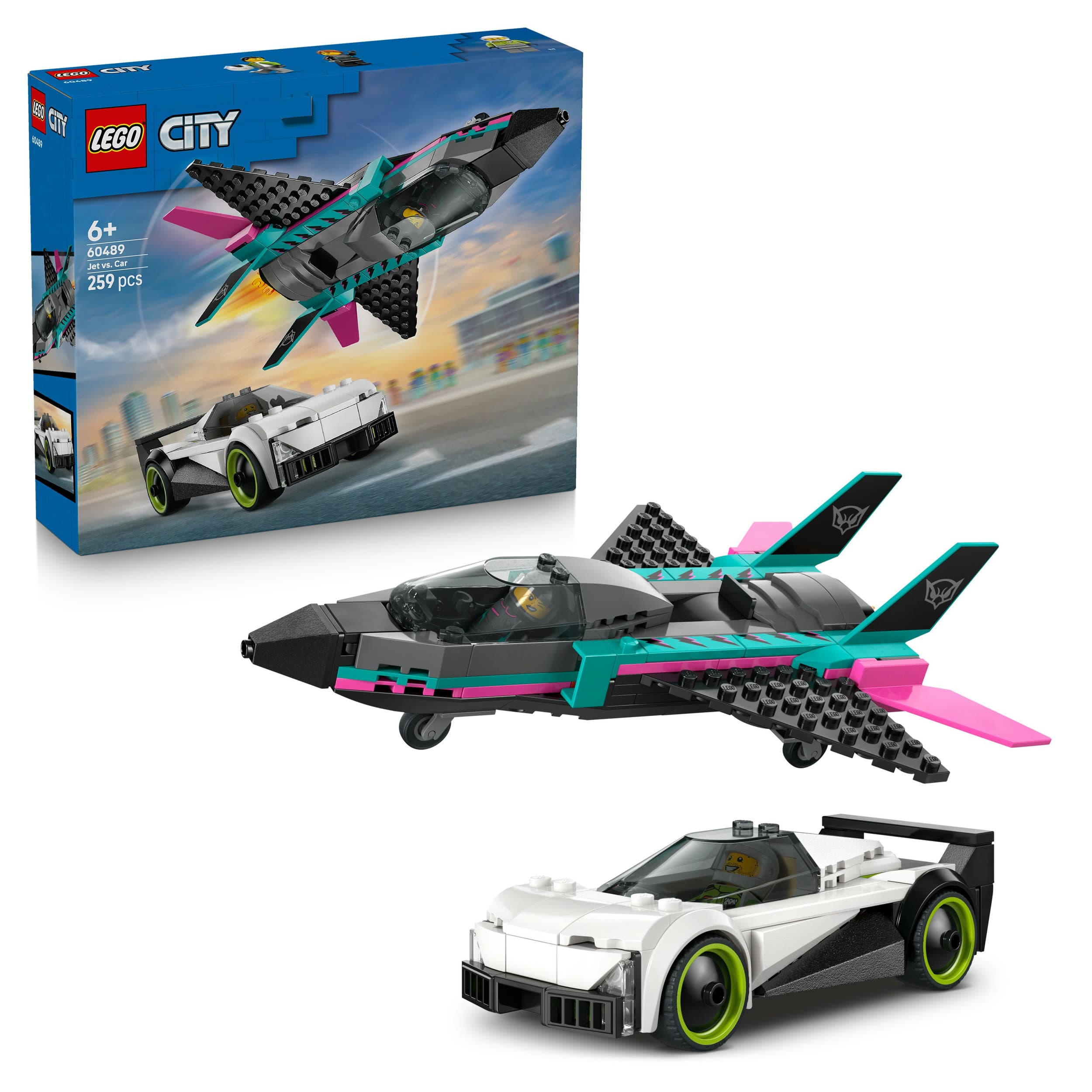 LEGO City 60489 Düsenflieger vs. Rennauto