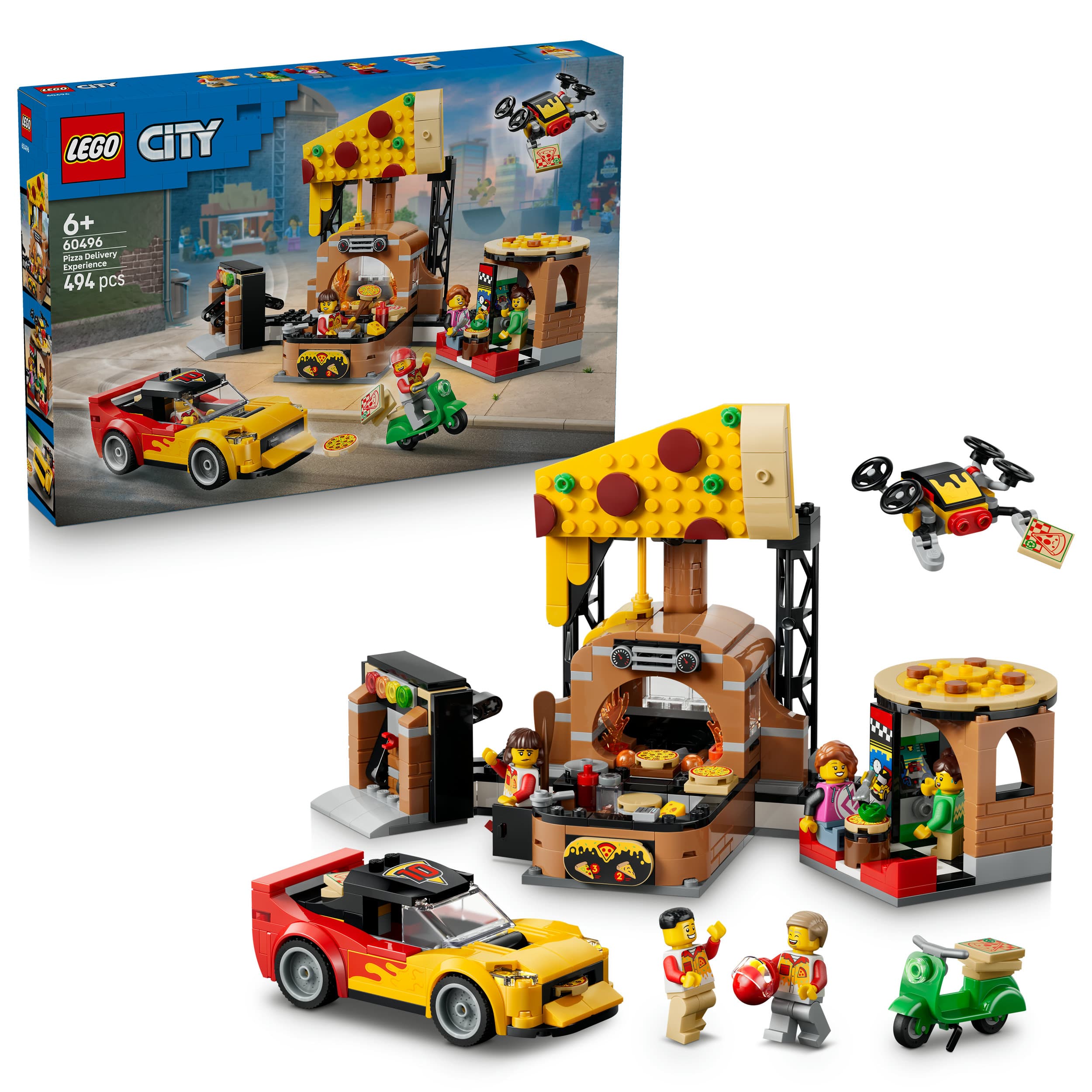 LEGO City 60496 Pizza-Liefererlebnis mit Fahrzeugen 
