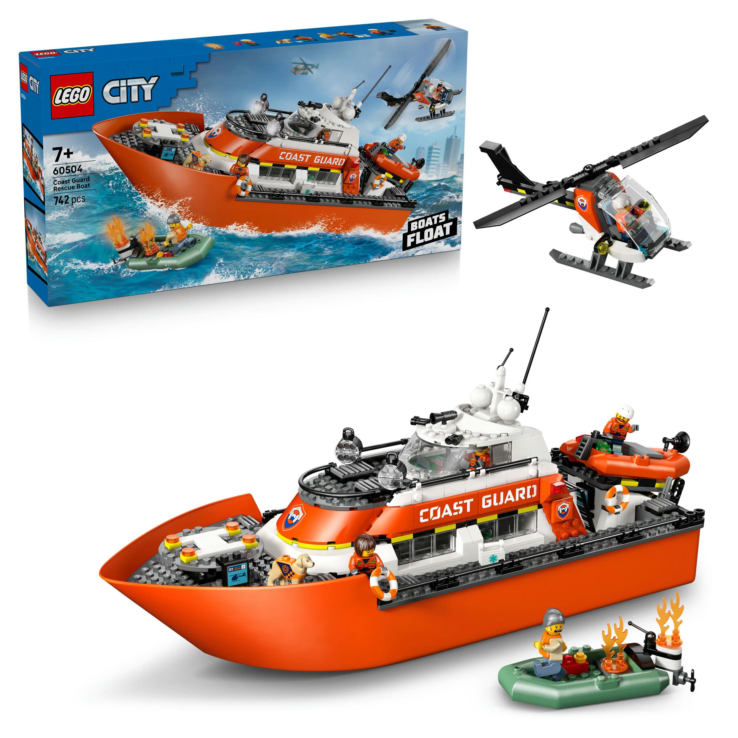 LEGO City 60504 Rettungsboot der Küstenwache mit Hubschrauber