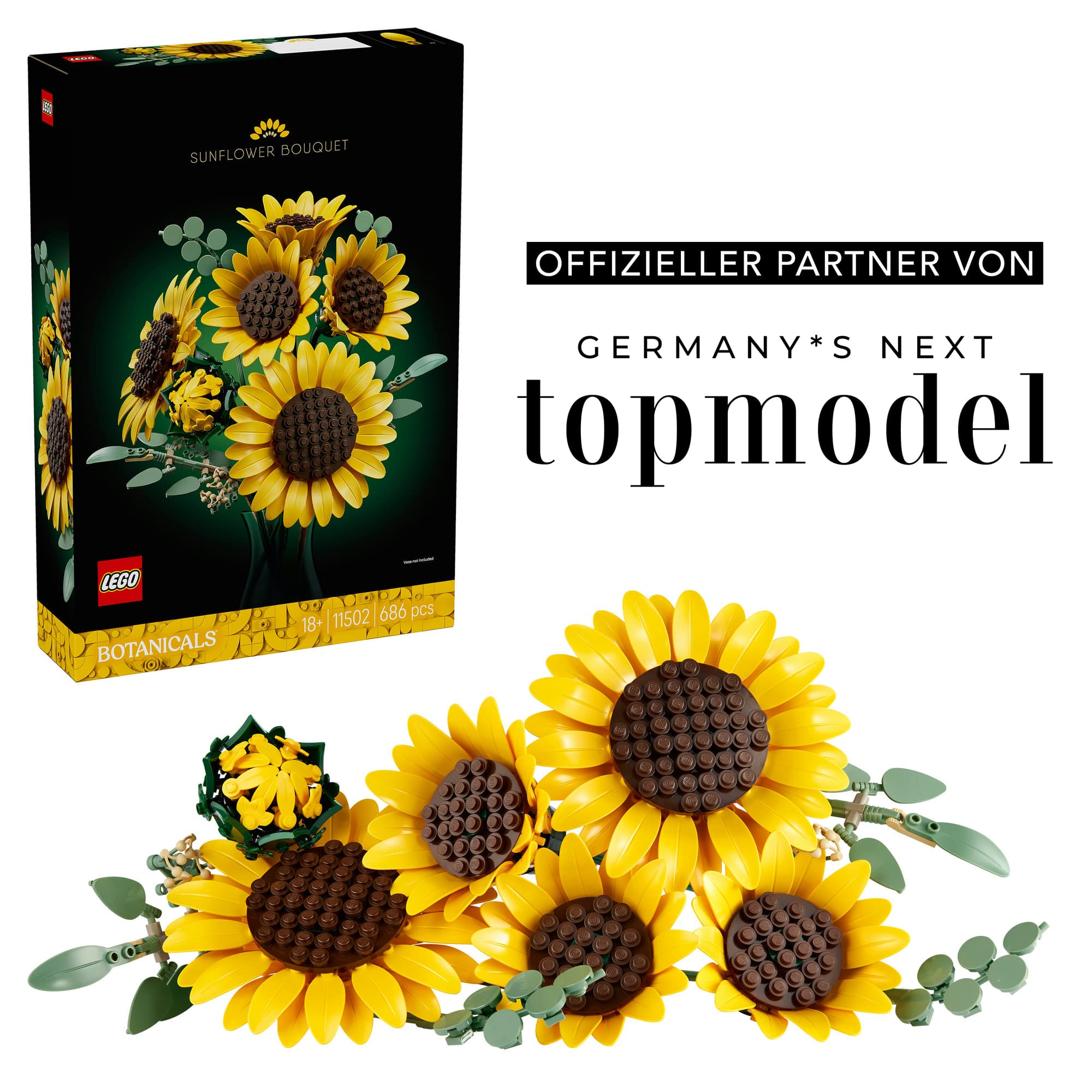 LEGO Botanicals 11502 Sonnenblumen, 3D Puzzle mit Kunstblume