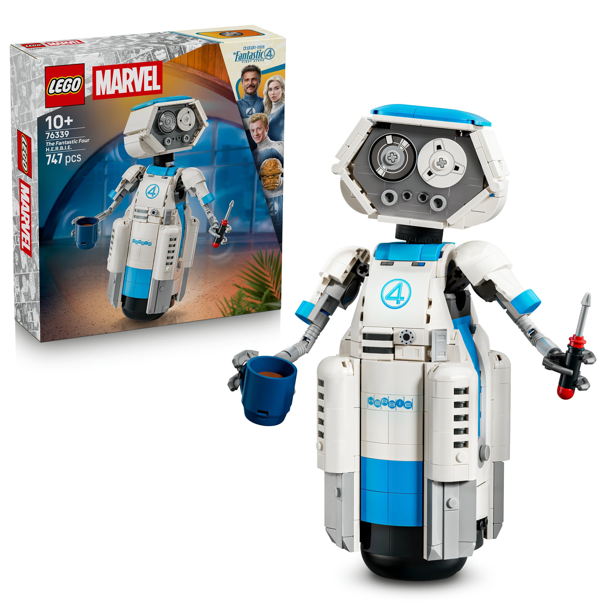 LEGO ǀ Marvel 76339 The Fantastic Four H.E.R.B.I.E., Bauset zum Spielen und Sammeln