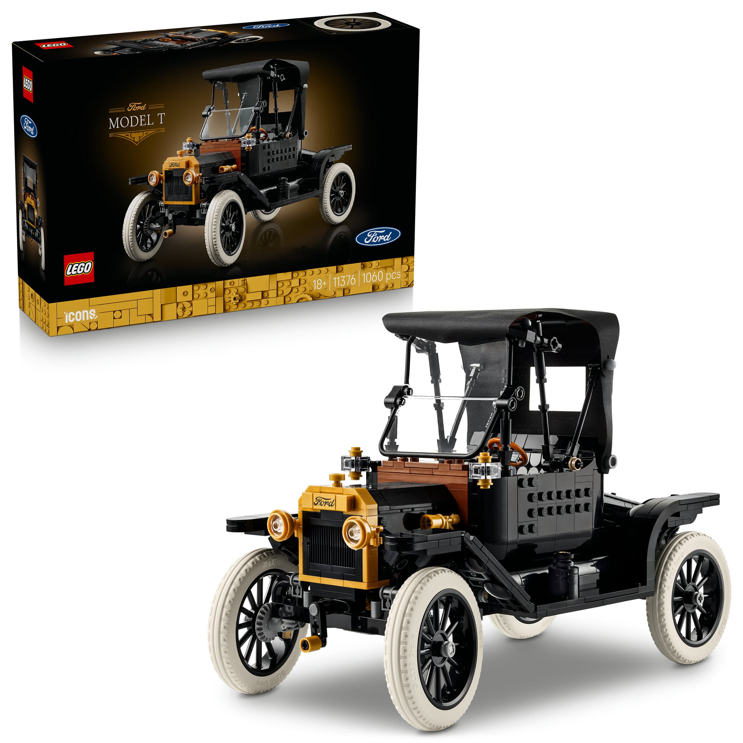 LEGO Icons 11376 Ford Model T, Deko-Oldtimer, Modellbau für Erwachsene