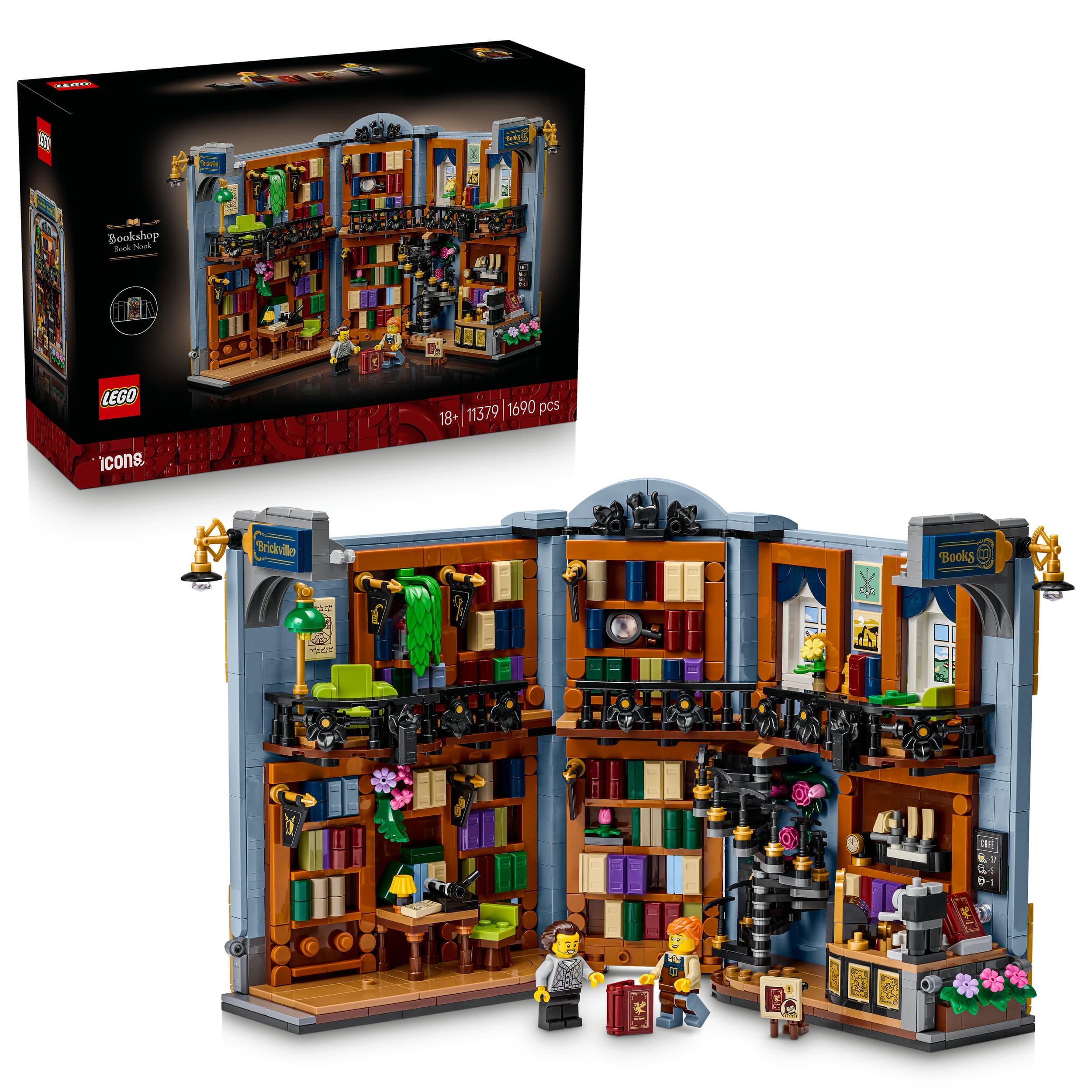 LEGO Icons Buchladen: Buchstütze Modellbausatz für Erwachsene 11379