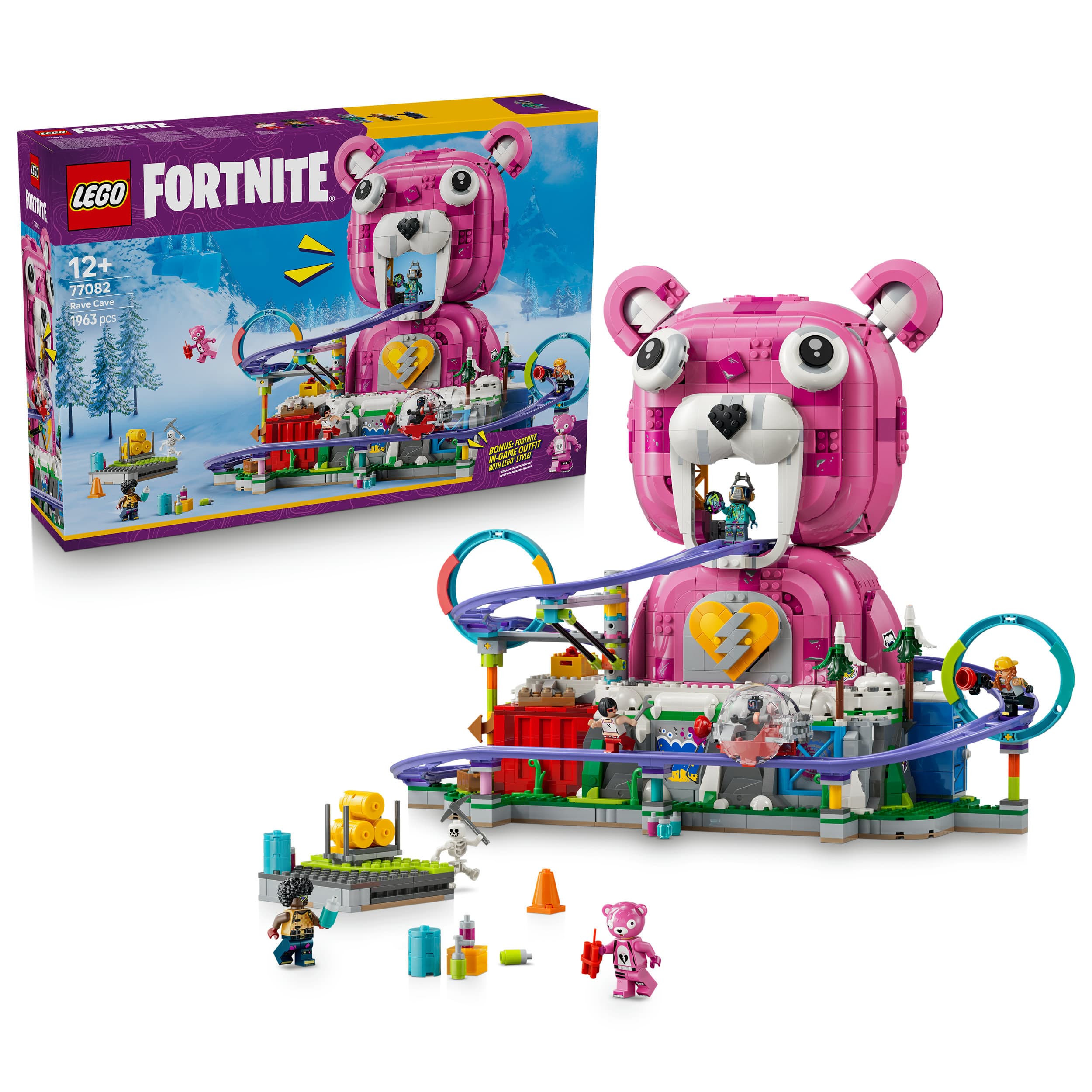 LEGO Fortnite 77082 Rave Cave, Spielzeug für Kinder und Gamer