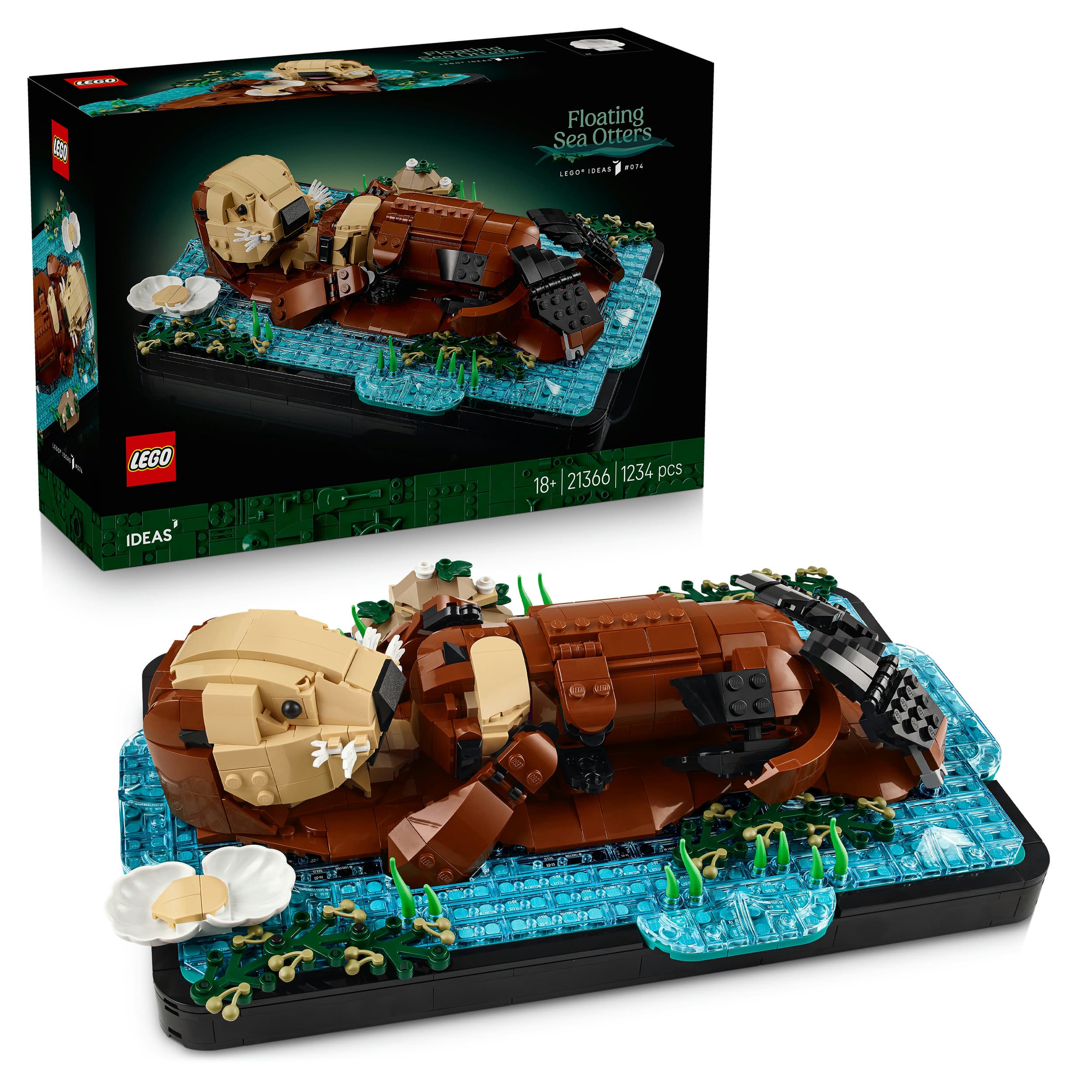 LEGO Ideas 21366 Schwimmende Otter, 3D Modellbau mit Tierfigur