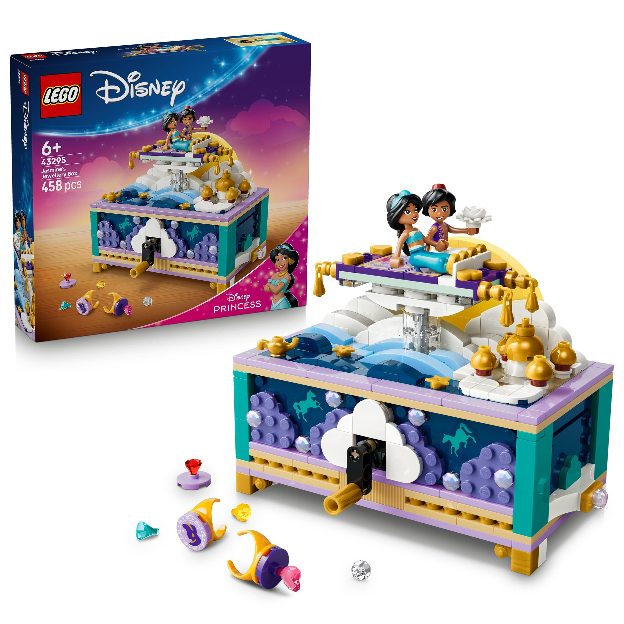 LEGO ǀ Disney Princess 43295 Jasmins Schmuckkästchen, Bauspielzeug für Kinder ab 6 Jahren