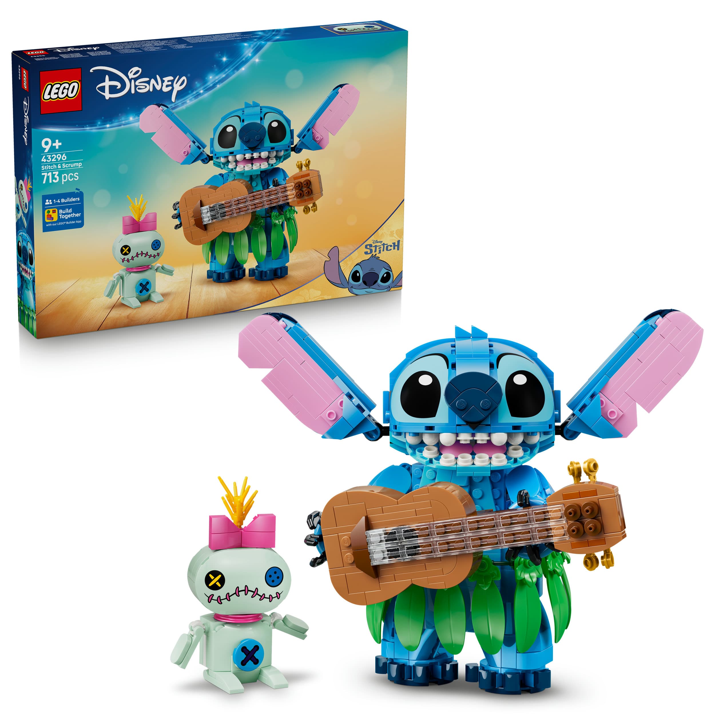 LEGO ǀ Disney 43296 Stitch und Scrump, Bauset, Spielzeuge aus LEGO Steinen für Kinder ab 9 Jahren