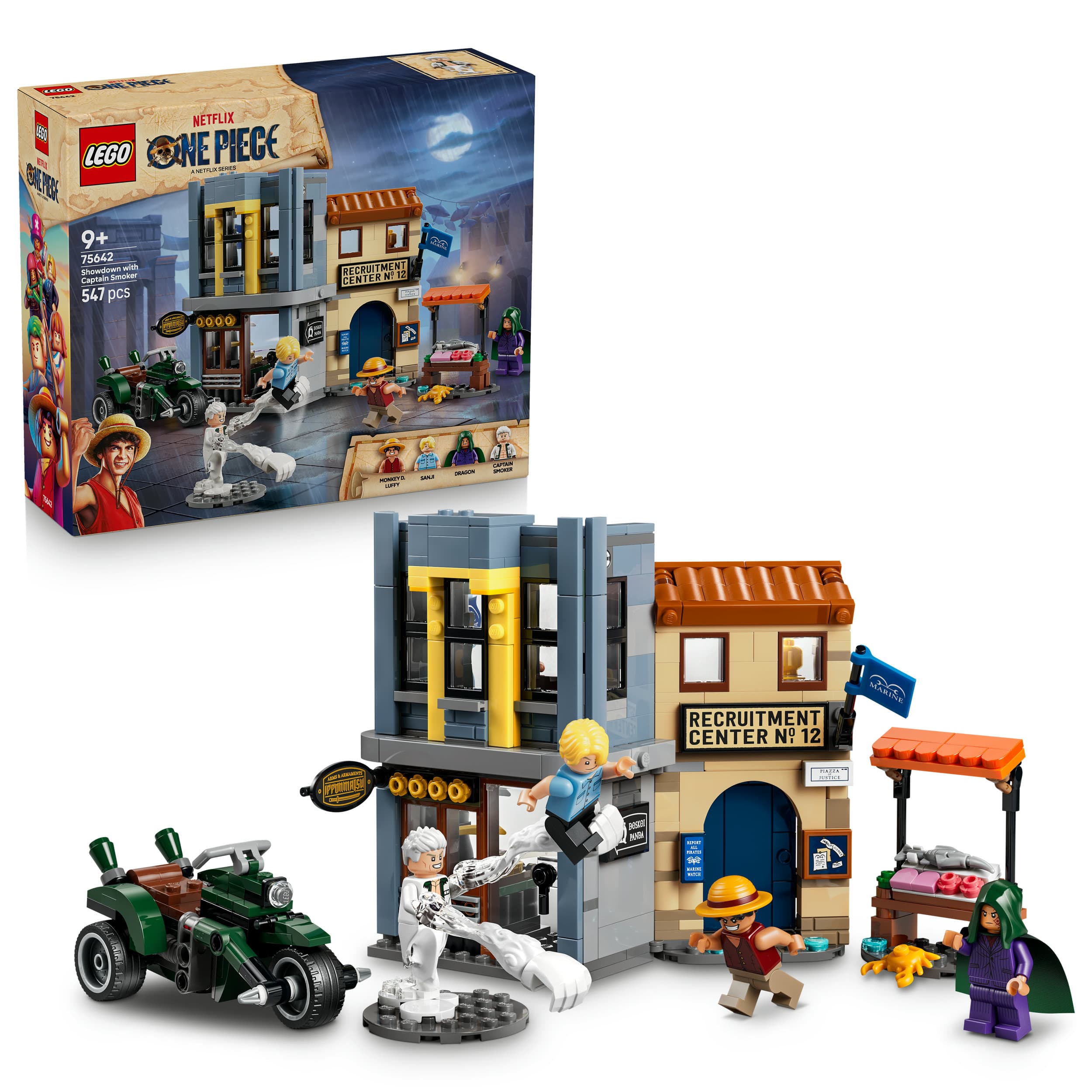 LEGO ONE PIECE 75642 Showdown mit Kapitän Smoker, Spielzeug ab 9 Jahren