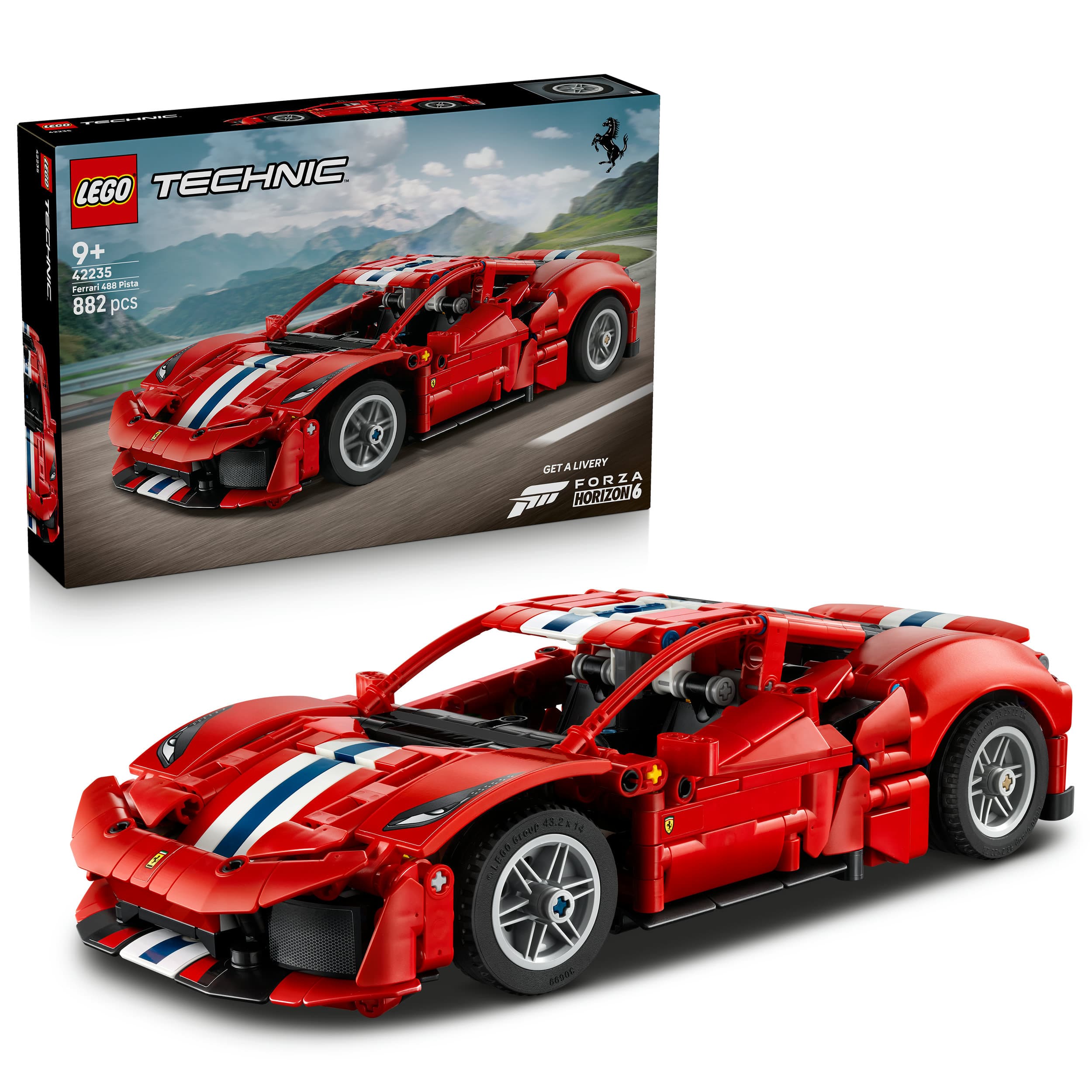 LEGO Technic 42235 Ferrari 488 PISTA Auto, Bauspielzeug für Kinder ab 9 Jahren, Ferrari-Merch