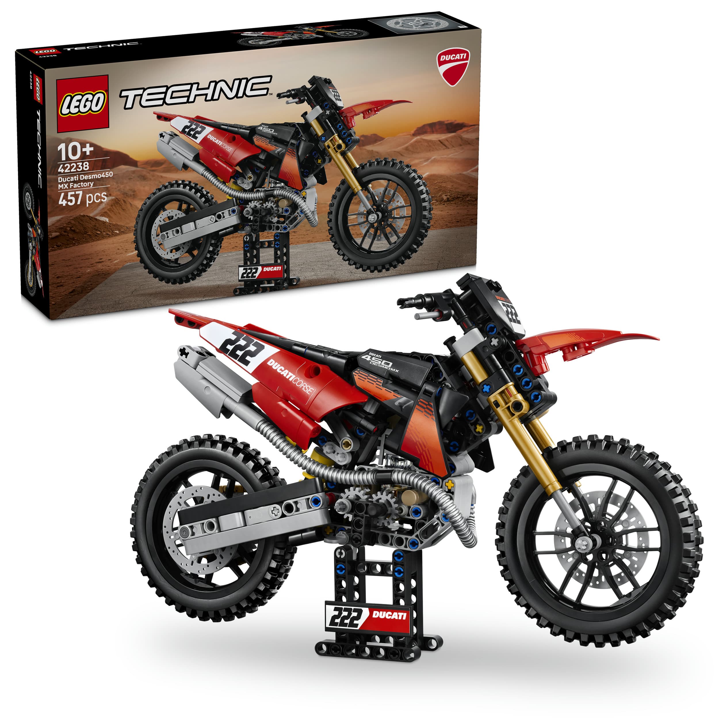 LEGO Technic Ducati Desmo450 MX Factory Motorrad Spielzeug 42238