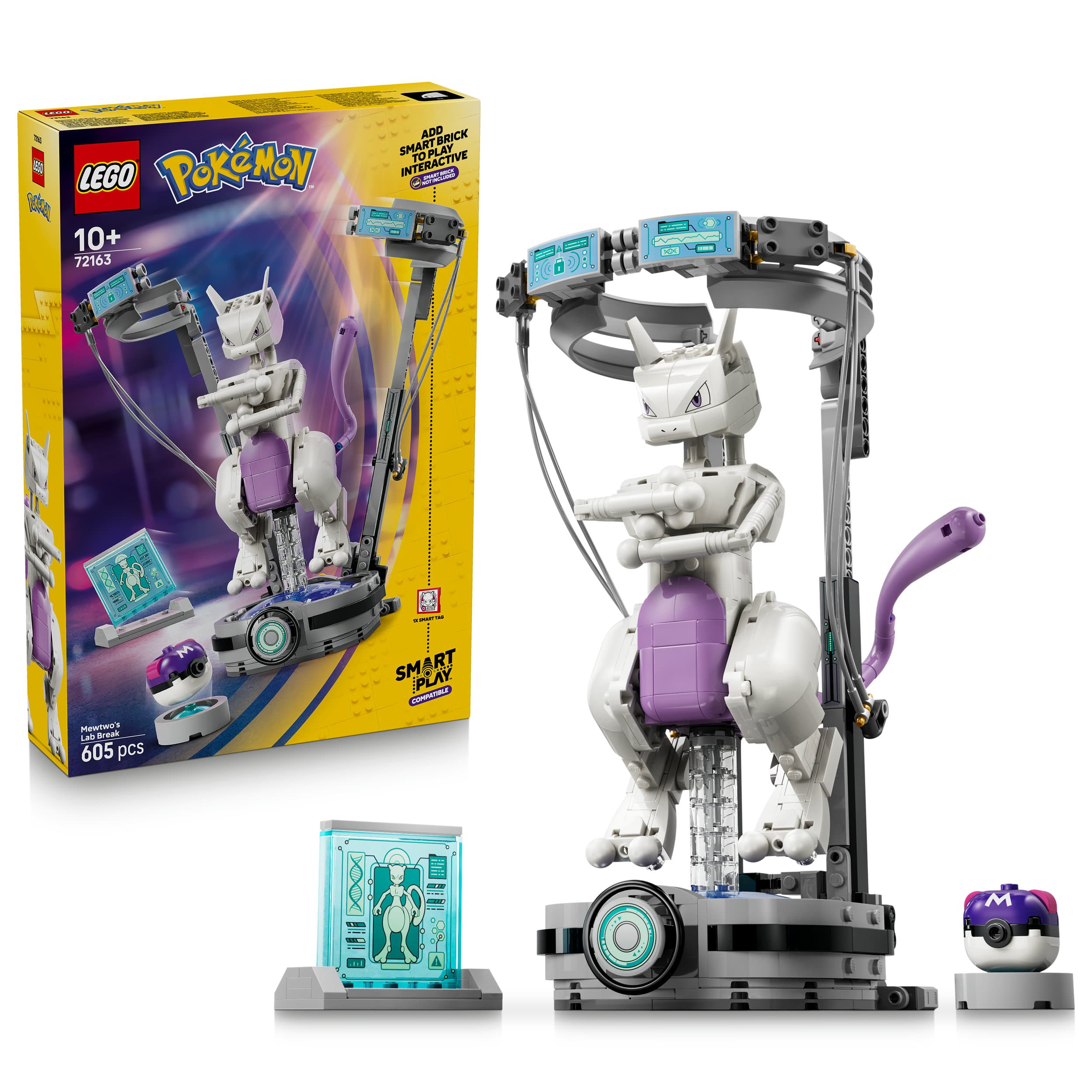 LEGO Pokémon SMART Play: Mewtwus Ausbruch aus dem Labor kompatibles Set 72163