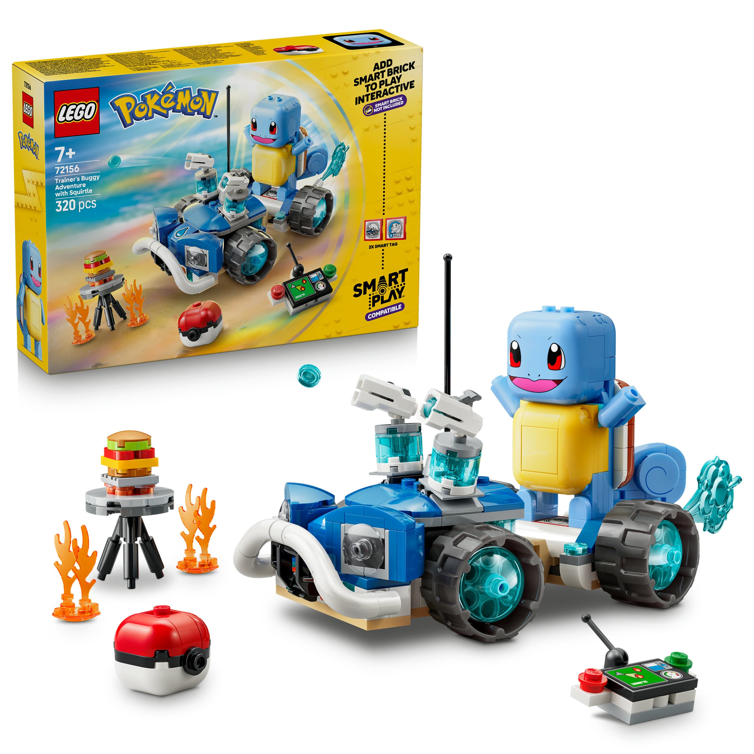 LEGO Pokémon SMART Play: Trainer-Buggyabenteuer mit Schiggy kompatibles Set 72156