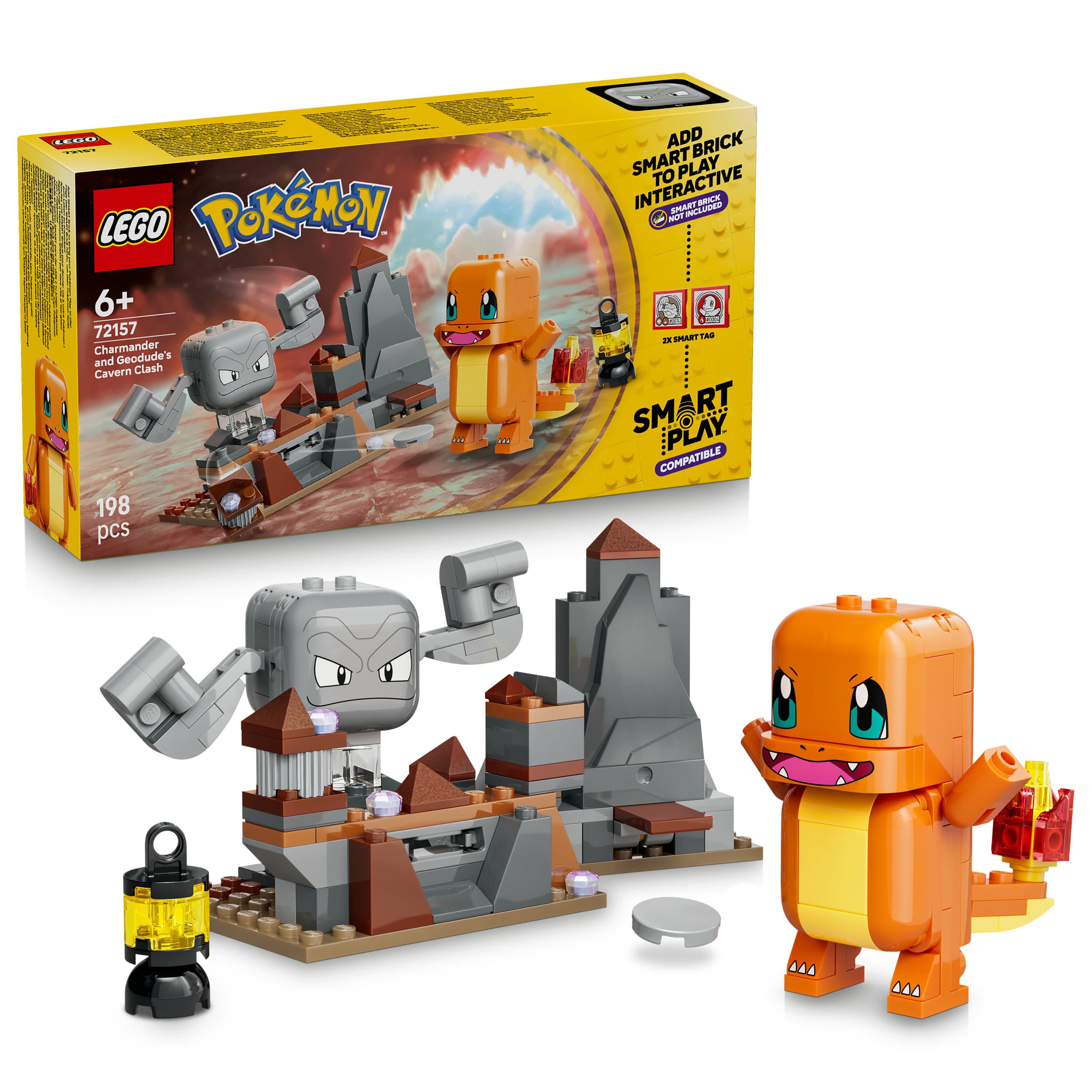 LEGO Pokémon SMART Play: Glumandas und Kleinsteins Höhlenduell kompatibles Set 72157