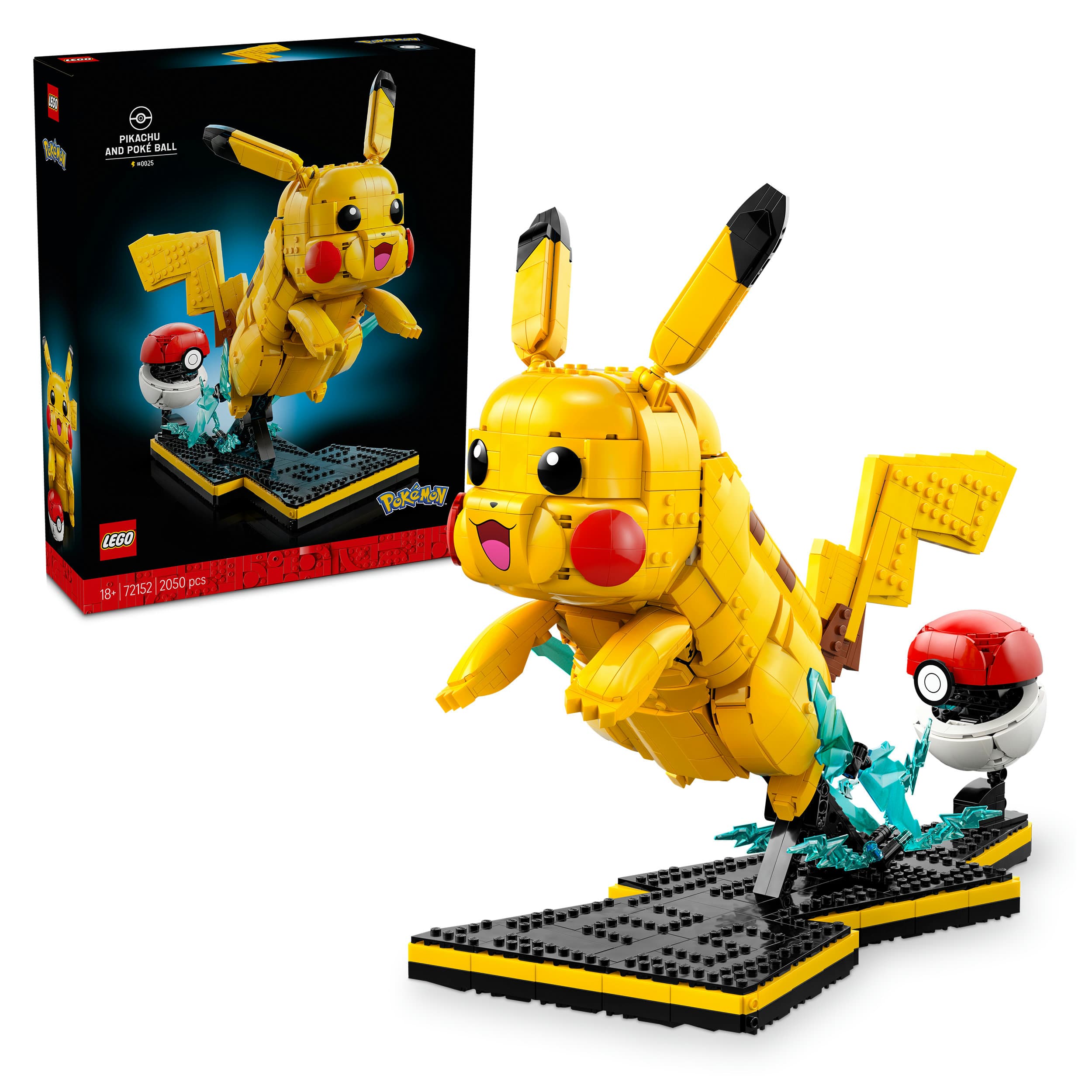 LEGO Pokémon 72152 Pikachu und Pokéball, 3D Puzzle zum Videospiel