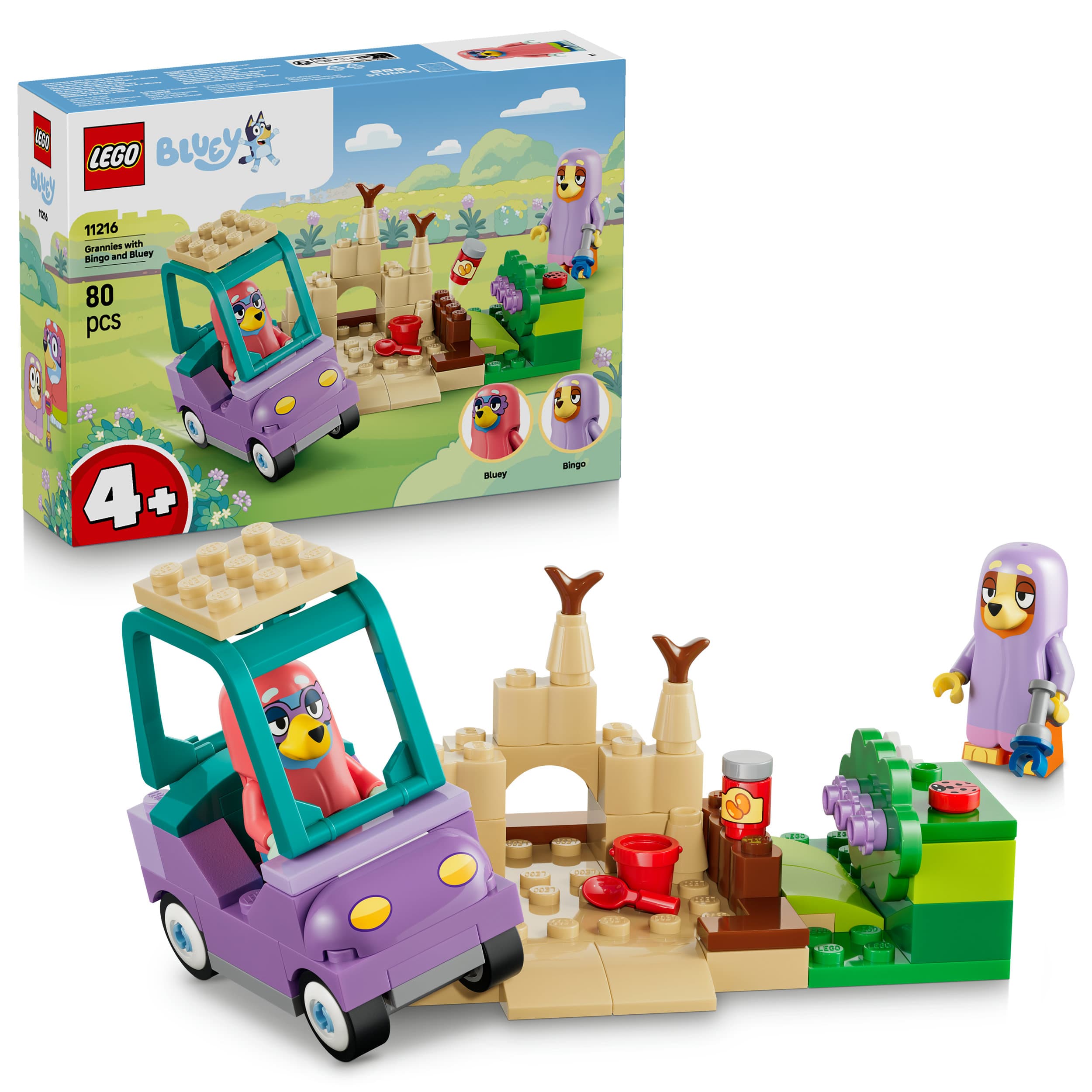 LEGO 11216 Bluey Omas mit Bingo und Bluey, Spielzeug für Kleinkinder