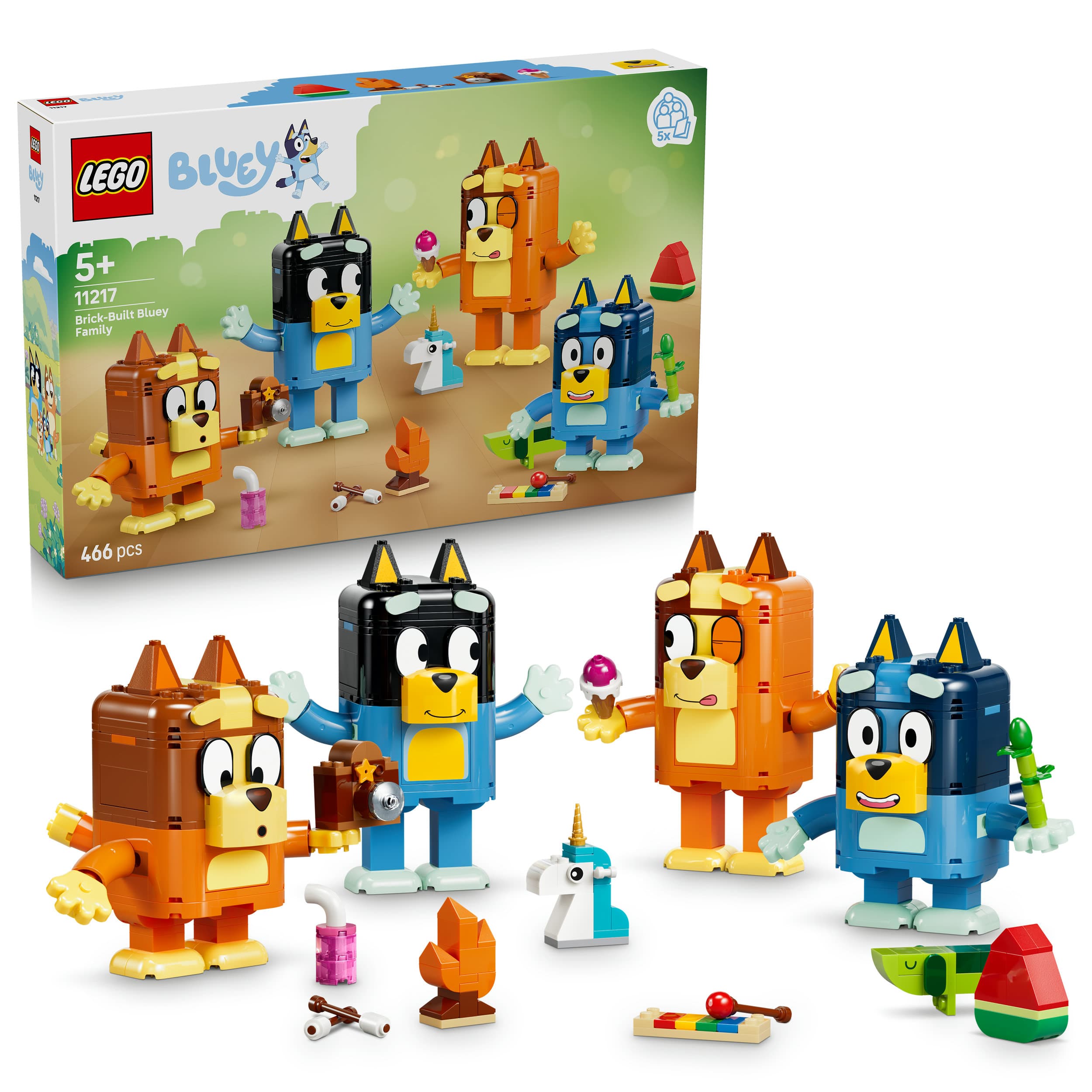 LEGO 11217 Blueys Familie aus LEGO Steinen, Spielzeug für Kleinkinder