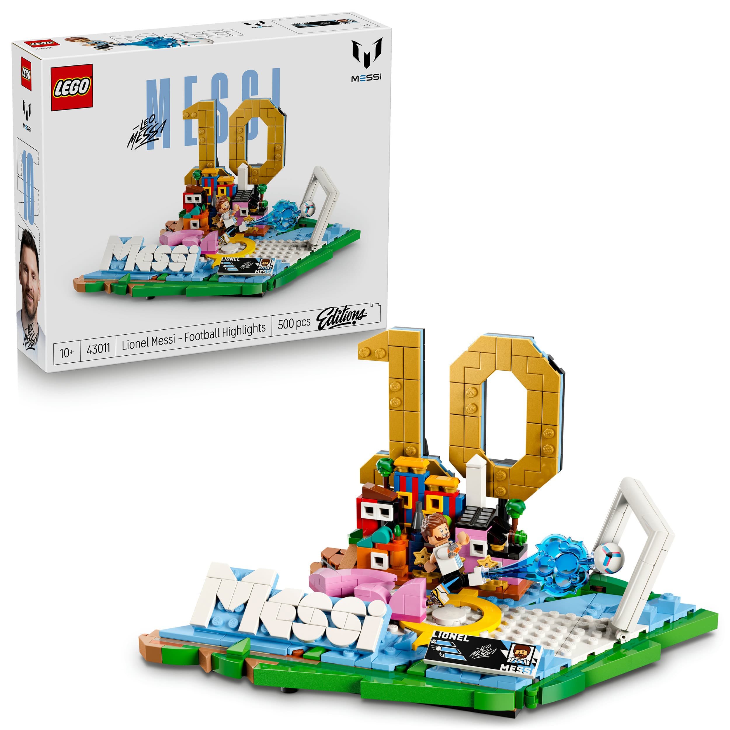 LEGO Editions 43011 Lionel Messi, Fußball-Highlights, Fußball-Deko; Bauset für Kinder