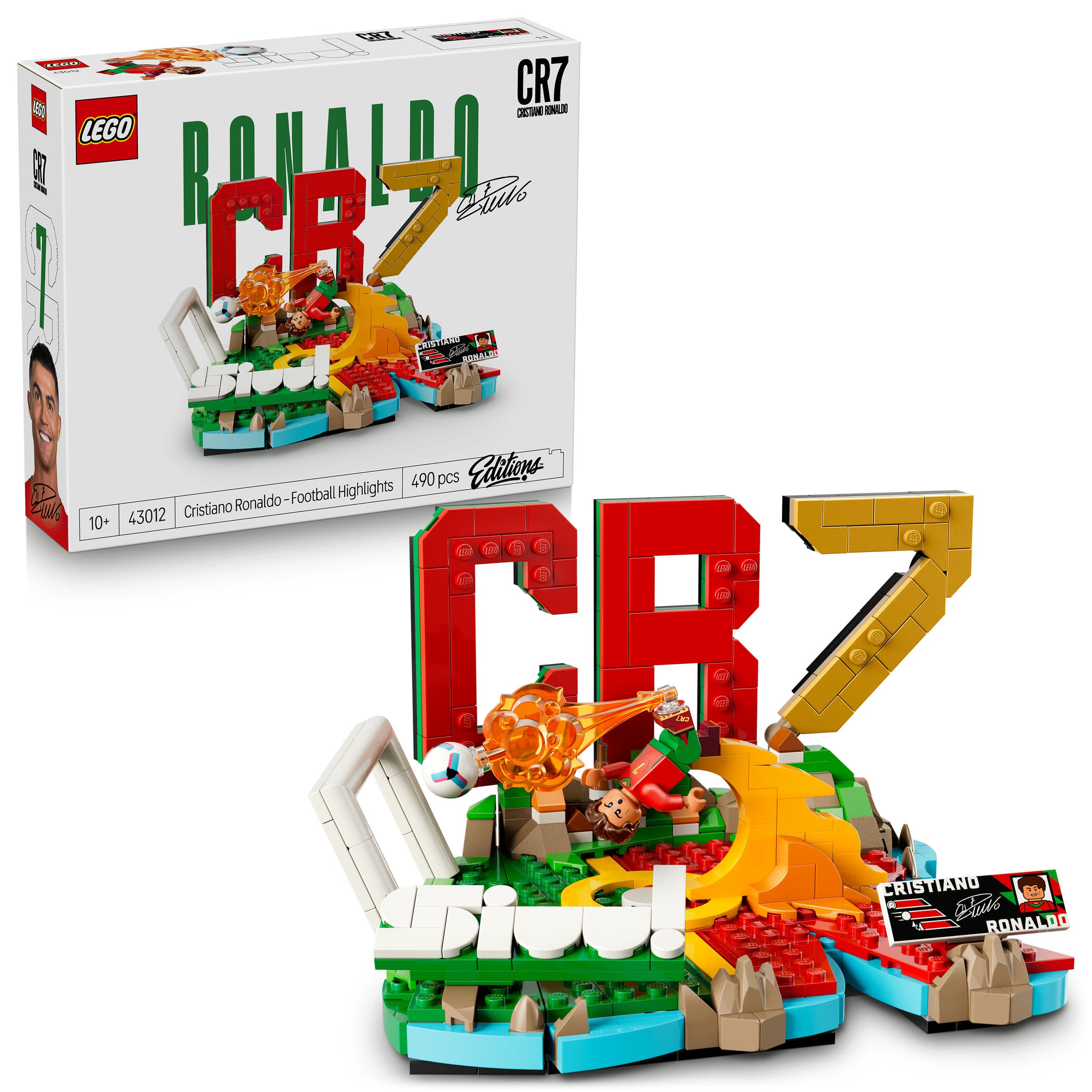 LEGO Editions 43012 Cristiano Ronaldo, Fußball-Highlights, Fußball-Deko; Bauset für Kinder