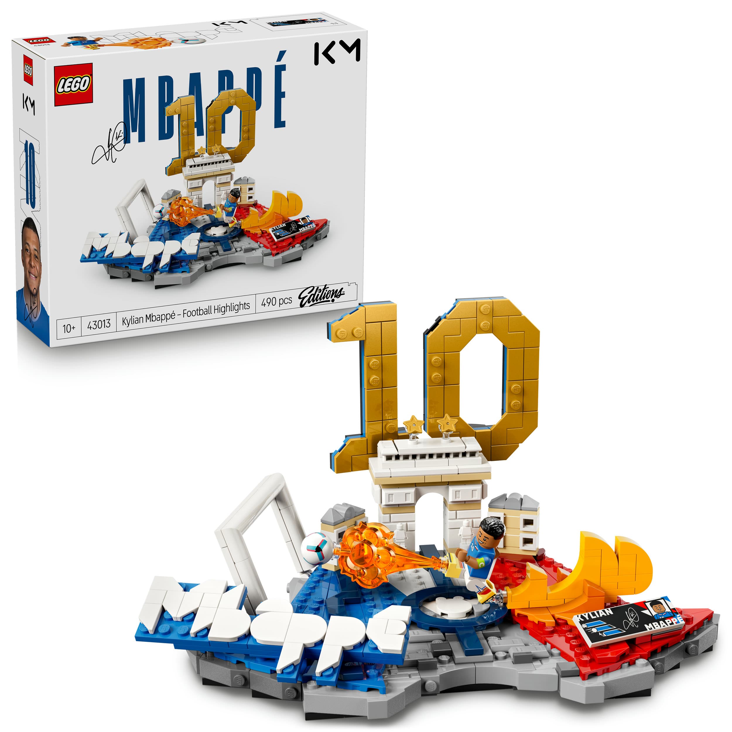 LEGO Editions 43013 Kylian Mbappé, Fußball-Highlights, Fußball-Deko; Bauset für Kinder