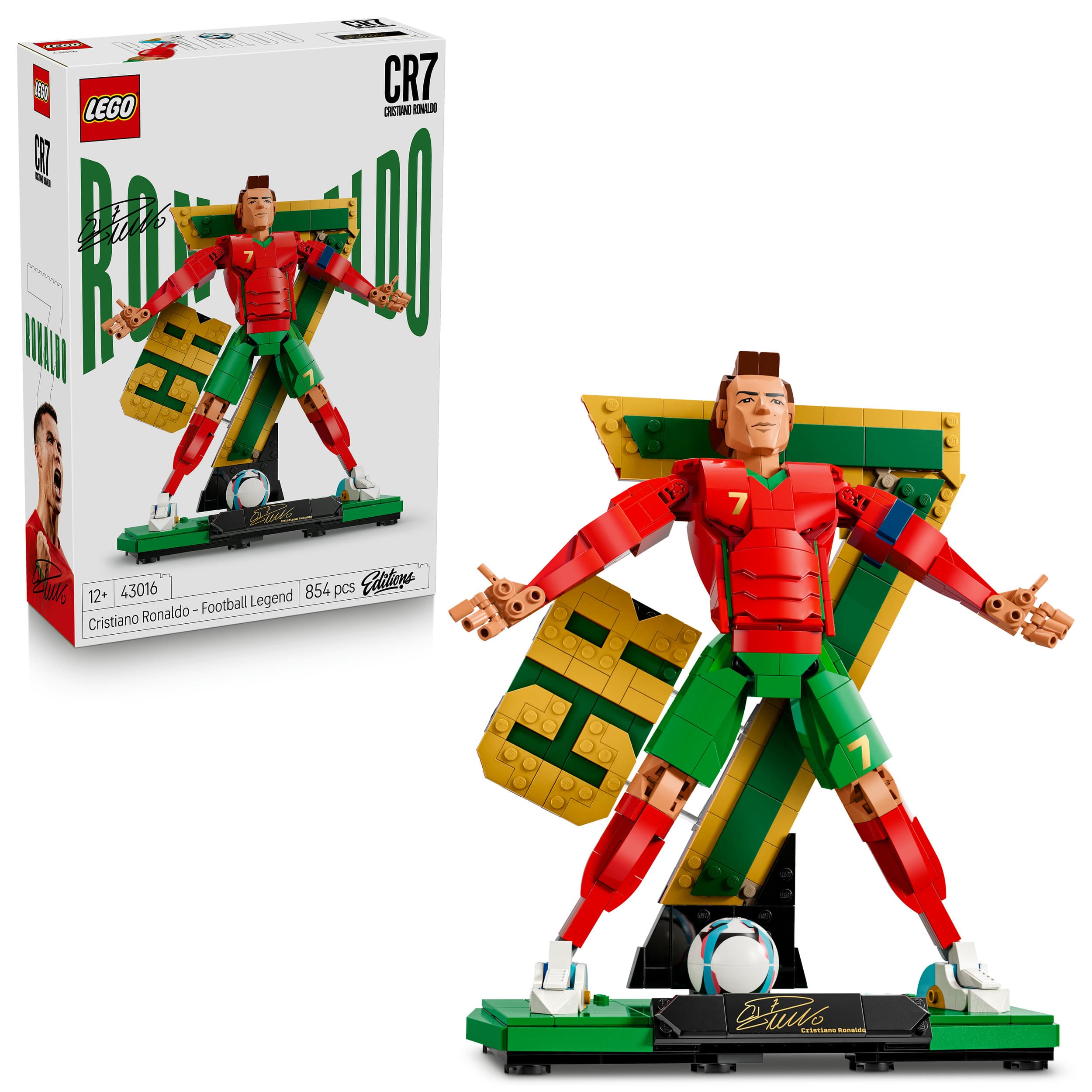 LEGO Editions 43016 Cristiano Ronaldo, Fußballlegende, Bauset für Kinder; Fußball-Deko