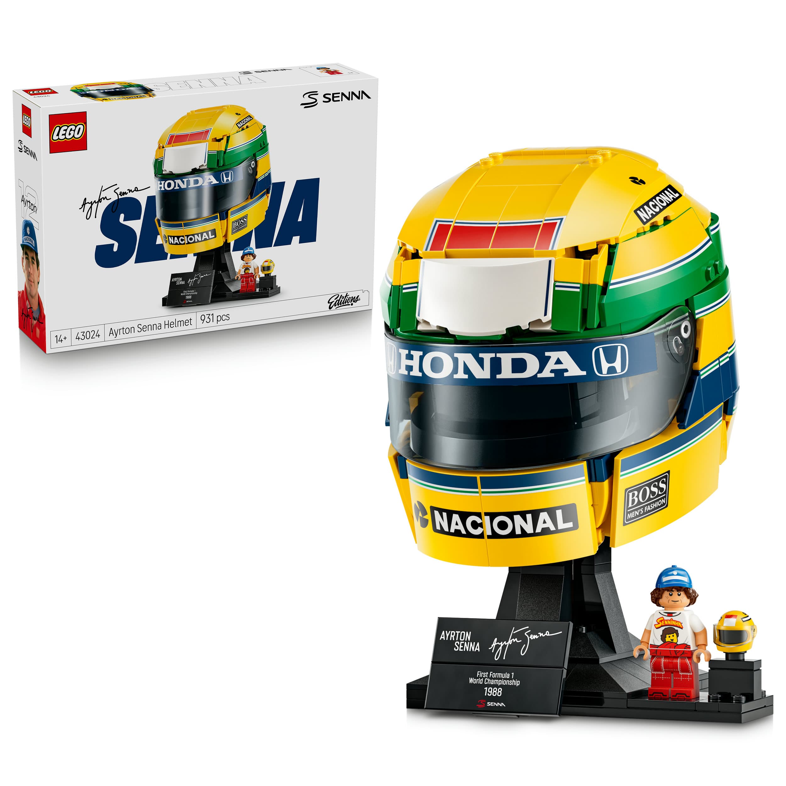 LEGO Editions Ayrton Senna Helm F1 Fanartikel Modellbausatz 43024