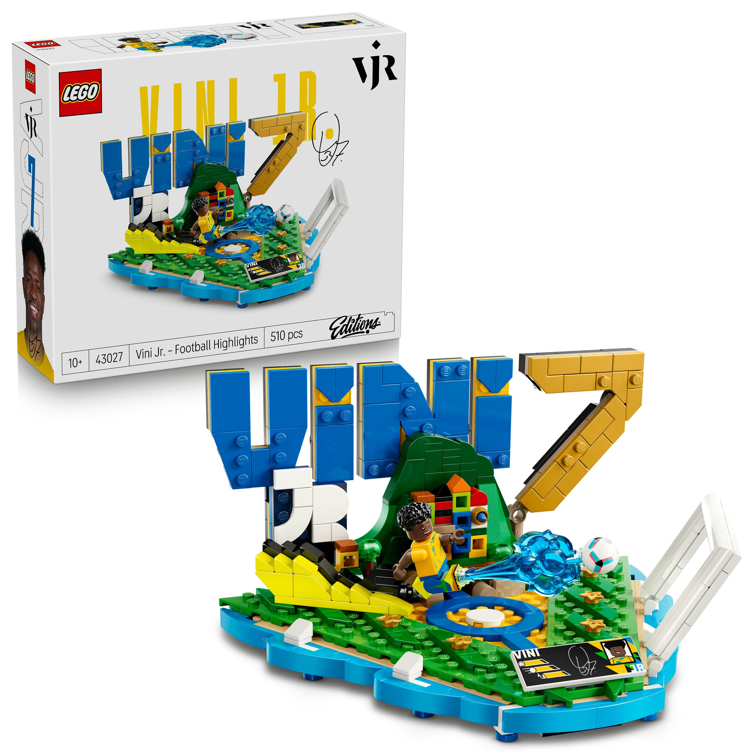LEGO Editions 43027 Vini Jr., Fußball-Highlights, Fußball-Deko; Bauset für Kinder