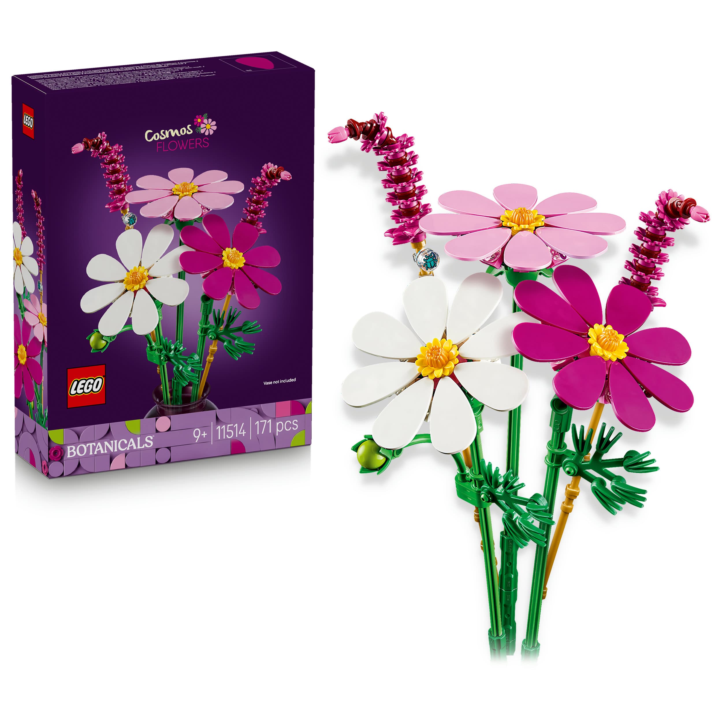 LEGO Botanicals 11514 Kosmeen, Kunstblumen Modellbau für Kinder