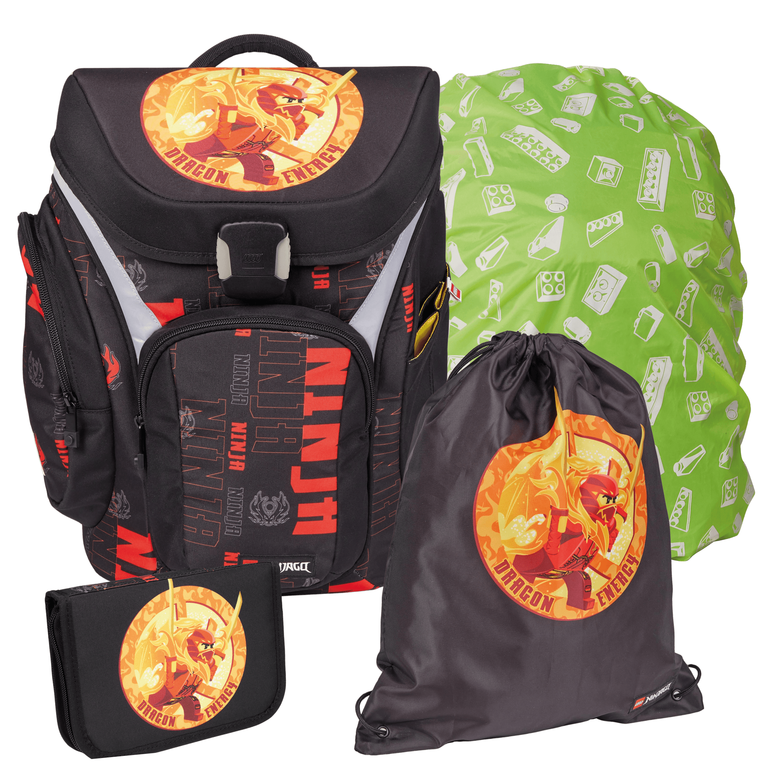 LEGO EXPLORER  NINJAGO Schulranzen Premium 4teilig DRAGON ENERGY
