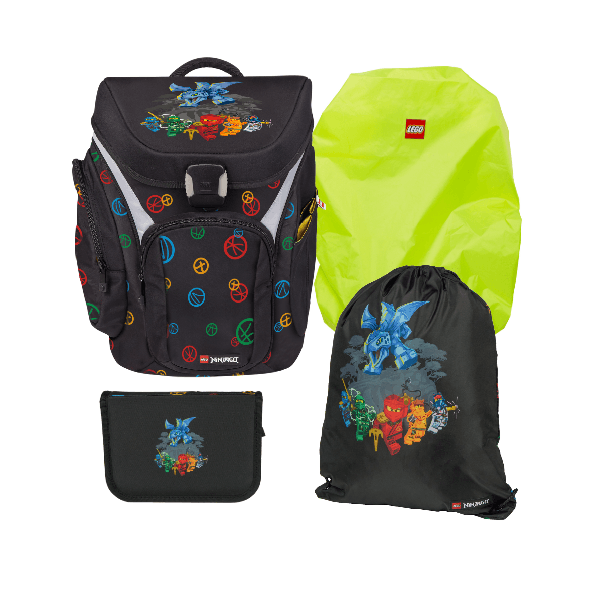 LEGO Ninjago Schulranzen-Set Premium 4teilig Ninja Skills