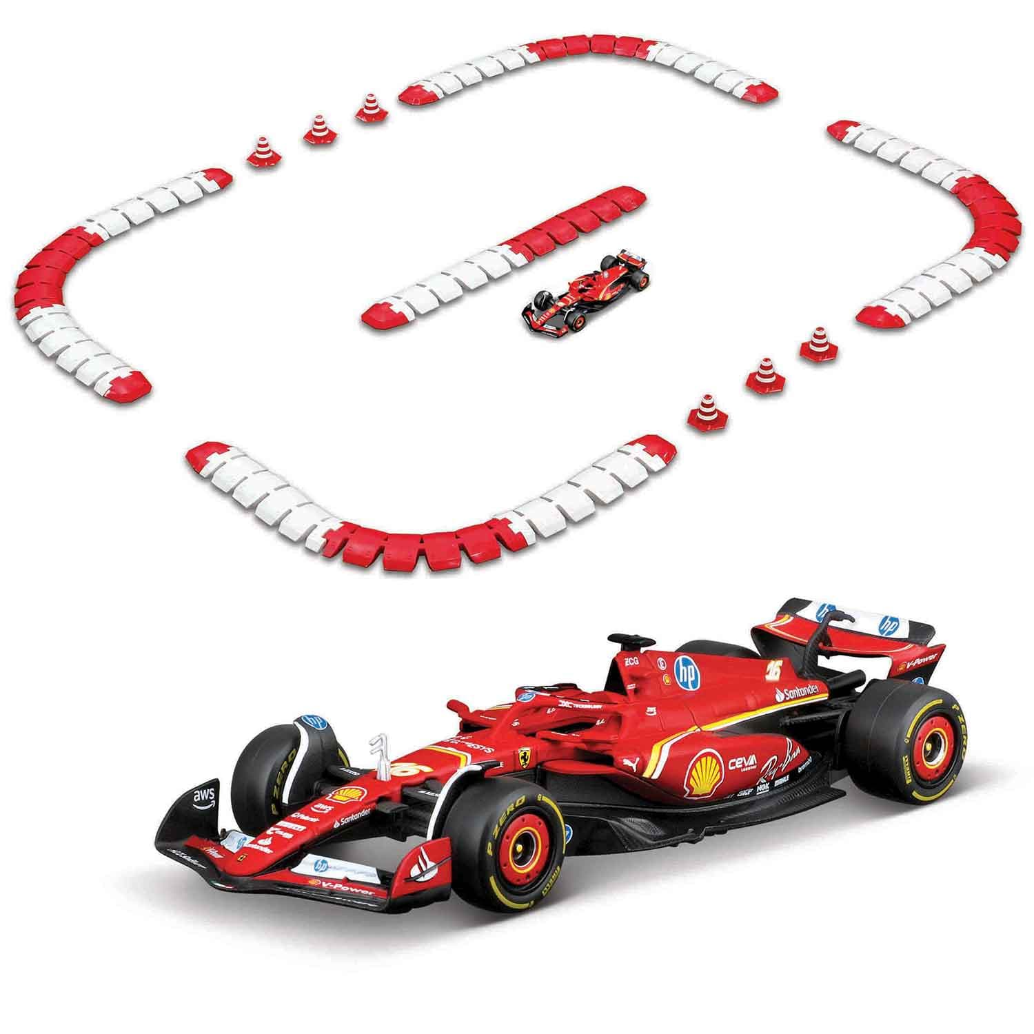 Maisto Tech 1:24 RC Ferrari SF-24 #16 Leclerc, mit Rennstrecke 155 x 75 cm rot